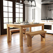 HERCULES 60" x 38" Rectangular Light Natural Solid Pine Farm Dining Table
