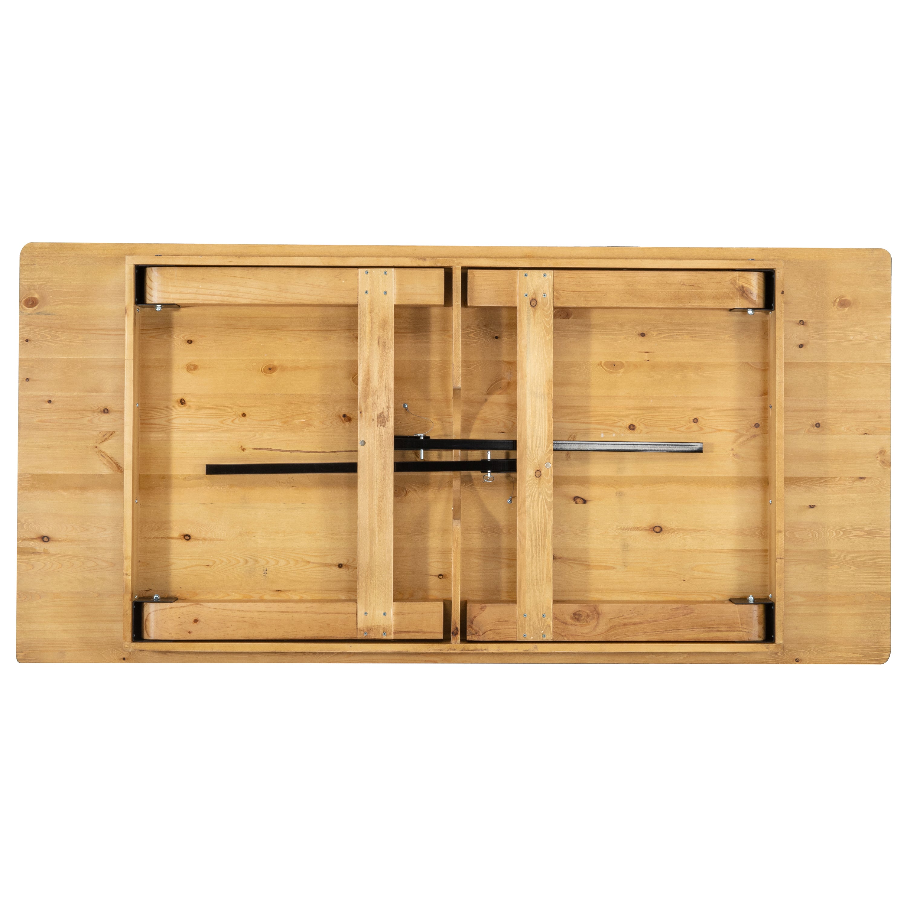 HERCULES 7' x 40" Rectangular Antique Rustic Light Natural Solid Pine Folding Farm Table