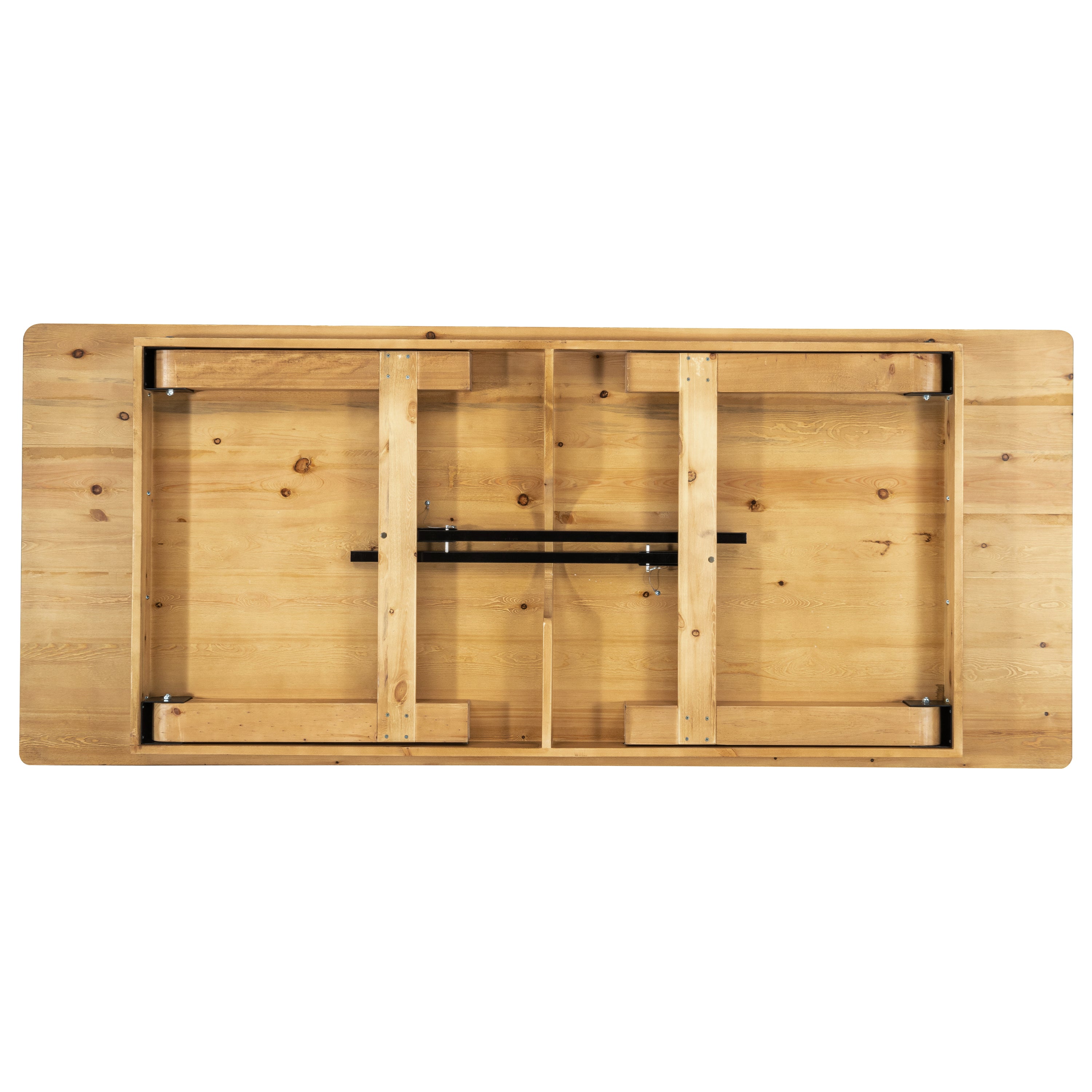 HERCULES 8' x 40" Rectangular Antique Rustic Light Natural Solid Pine Folding Farm Table