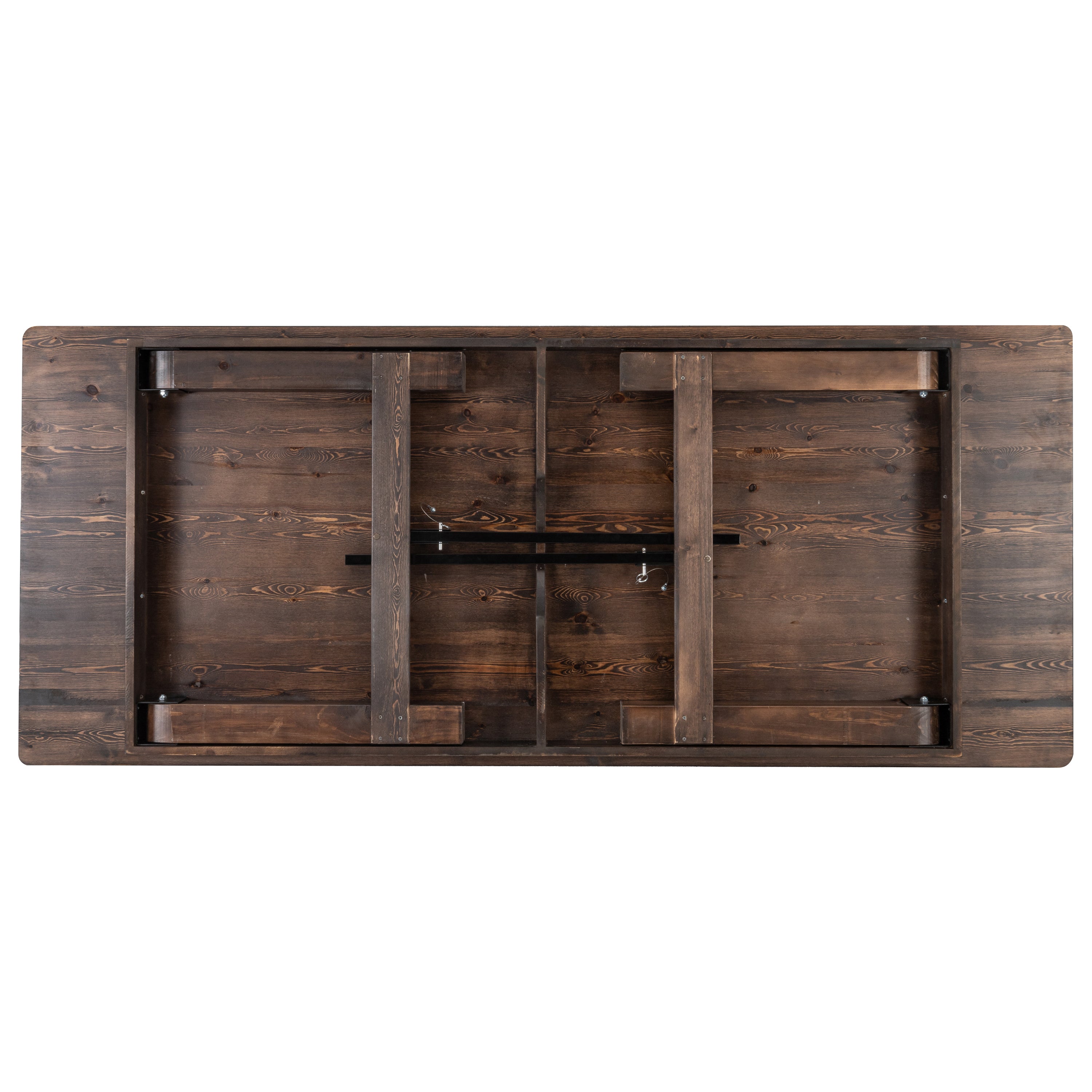HERCULES 8' x 40" Rectangular Antique Rustic Mahogany Solid Pine Folding Farm Table