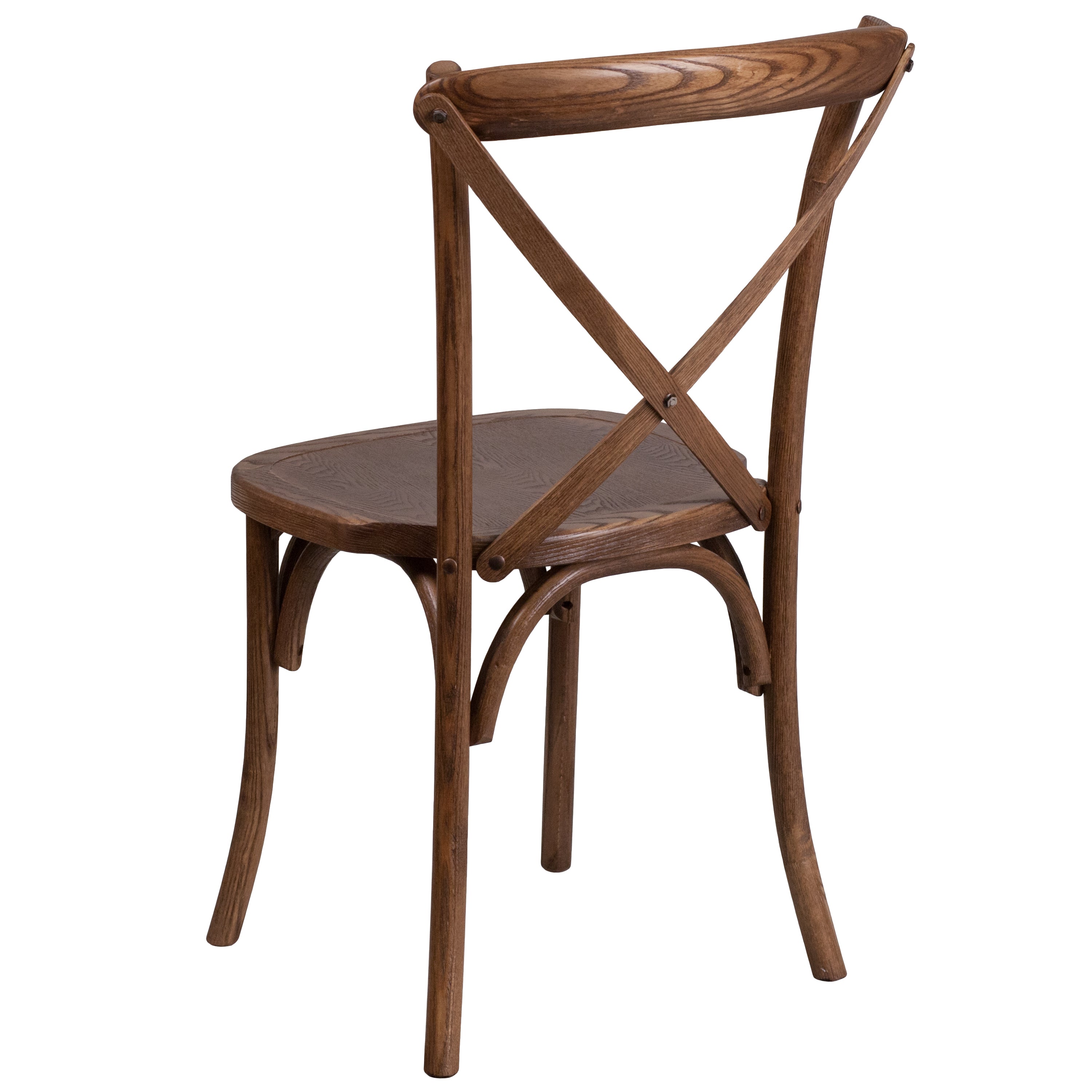HERCULES Series 8' x 40'' Antique Rustic Folding Farm Table Set with 6 Cross Back Chairs and Cushions