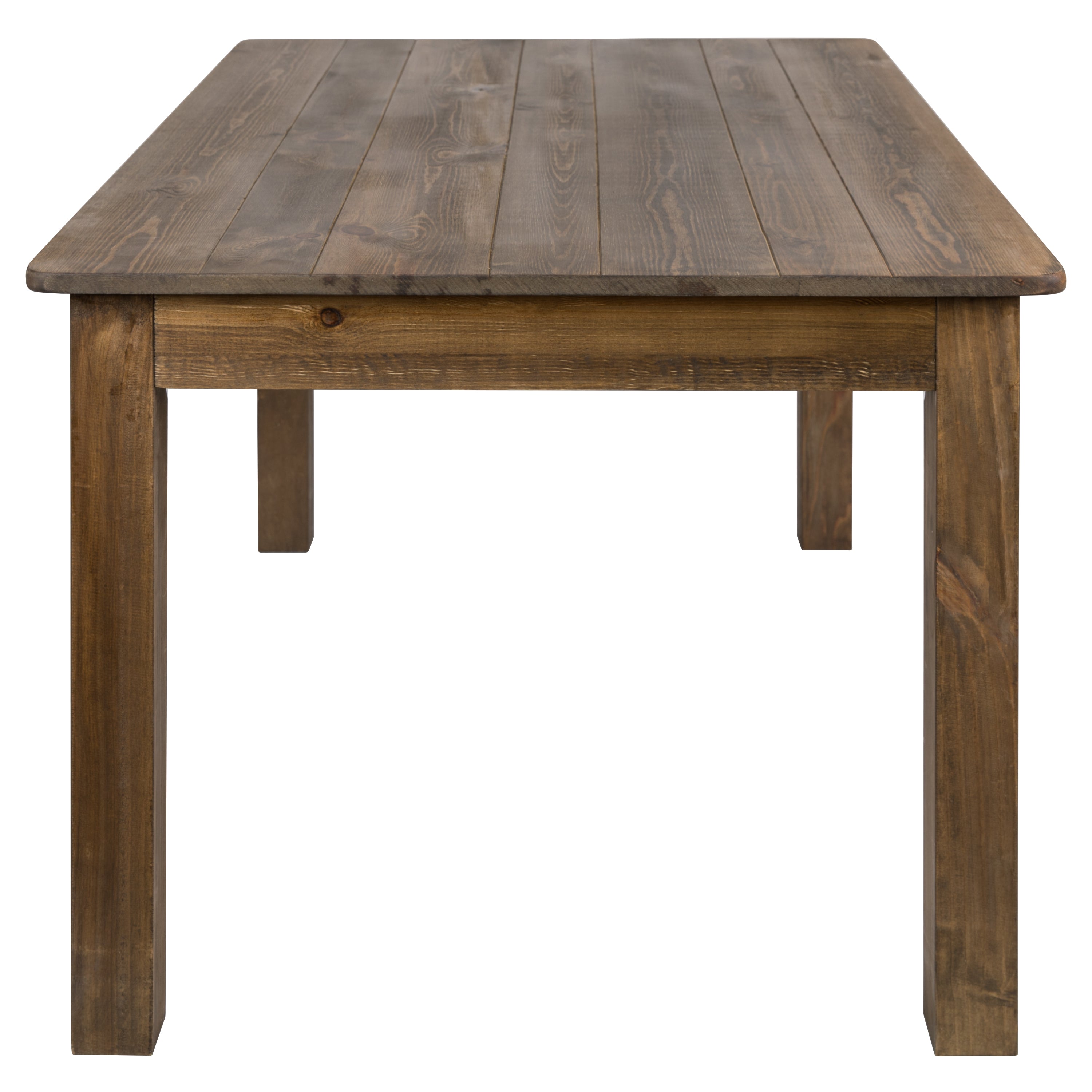 HERCULES 60" x 38" Antique Rustic Farm Table Set with 6 Cross Back Chairs and Cushions