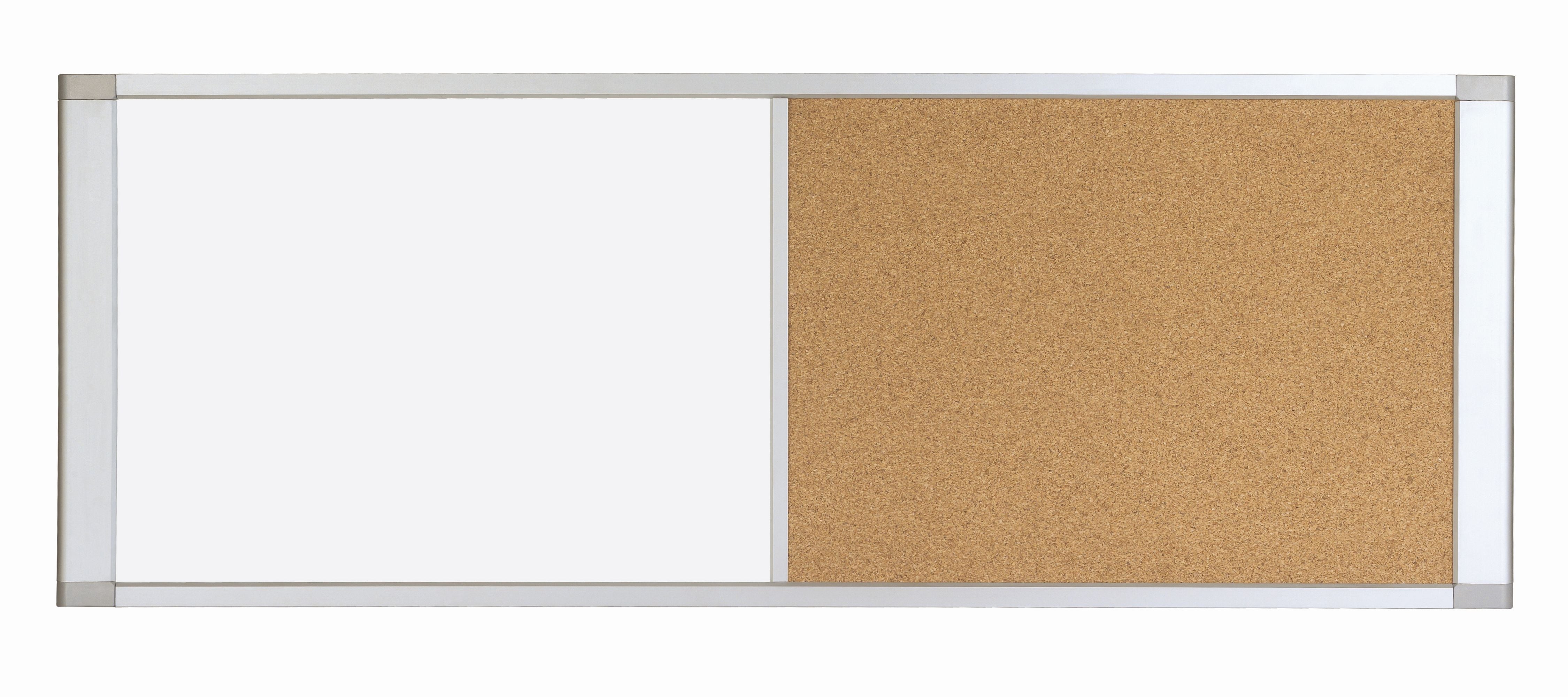 MasterVision Magnetic Gold Ultra Dry Erase/Cork Bulletin Combo Cubicle Board 48x18" Aluminum Frame