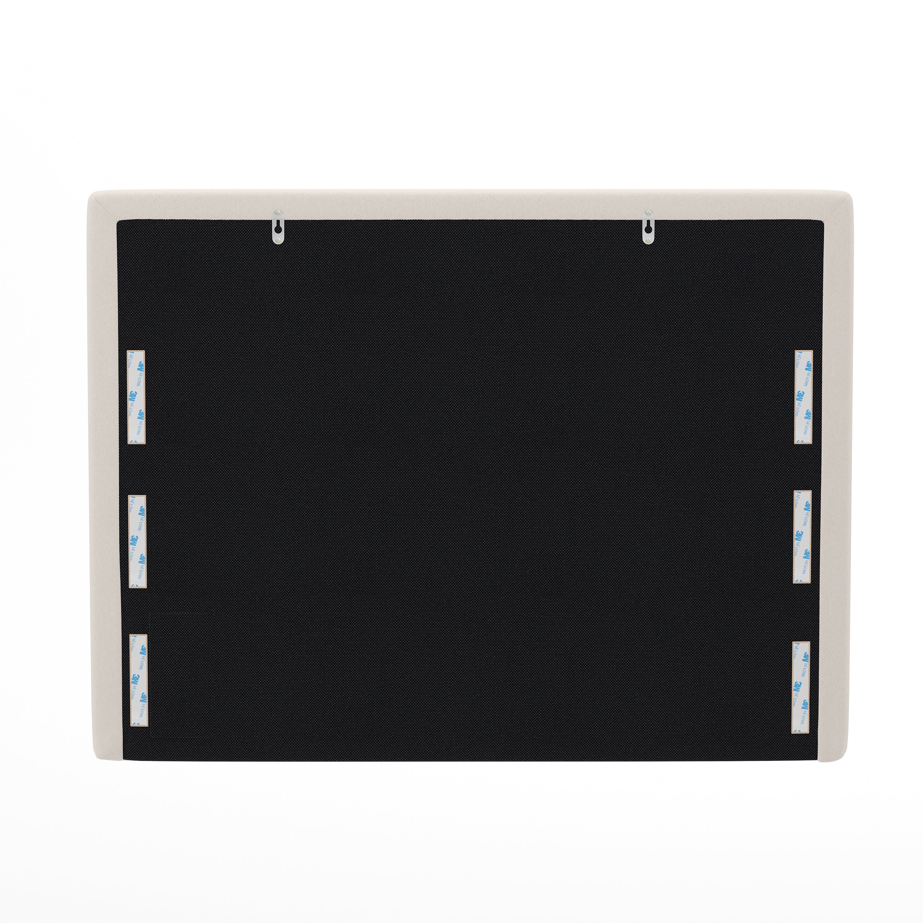Hugo Twin Headboard with 2 Power Outlets, 1 USB and 1 USB Type-C Port with Faux Linen Upholstery and Dual Hanging Options in Beige
