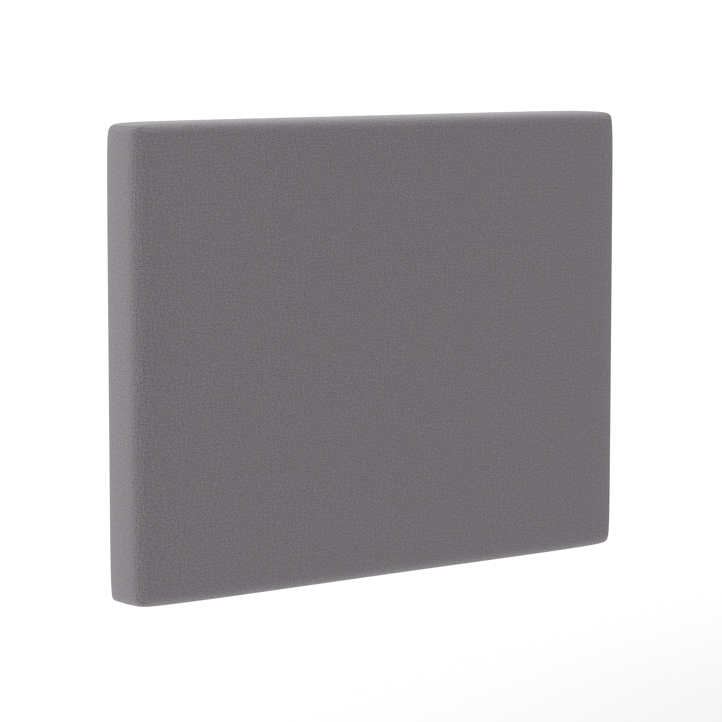 Hugo Twin Headboard with 2 Power Outlets, 1 USB and 1 USB Type-C Port with Faux Linen Upholstery and Dual Hanging Options in Gray