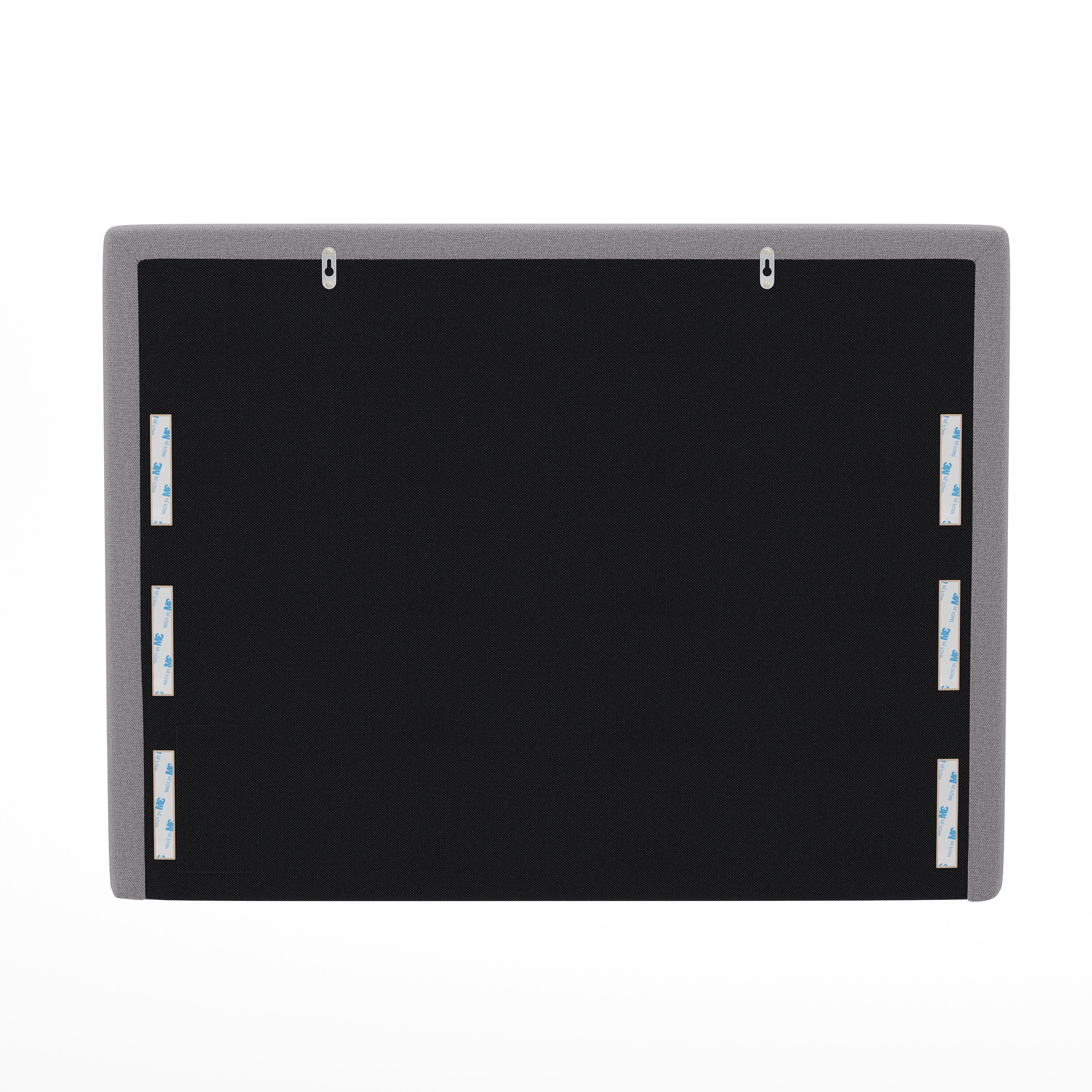 Hugo Twin Headboard with 2 Power Outlets, 1 USB and 1 USB Type-C Port with Faux Linen Upholstery and Dual Hanging Options in Gray