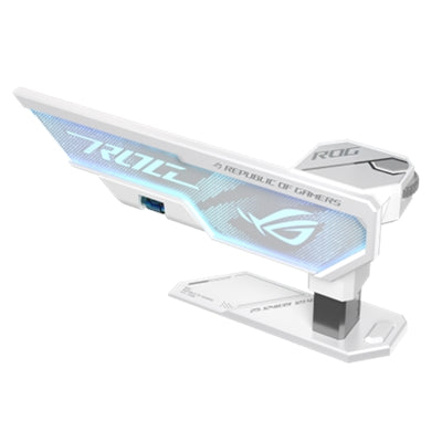 ASUS ROG Herculx Graphics Card Holder White Edition (Tool-free Design, Included Spirit Level, Solid Zinc Alloy, 72-128mm, Aura Sync)