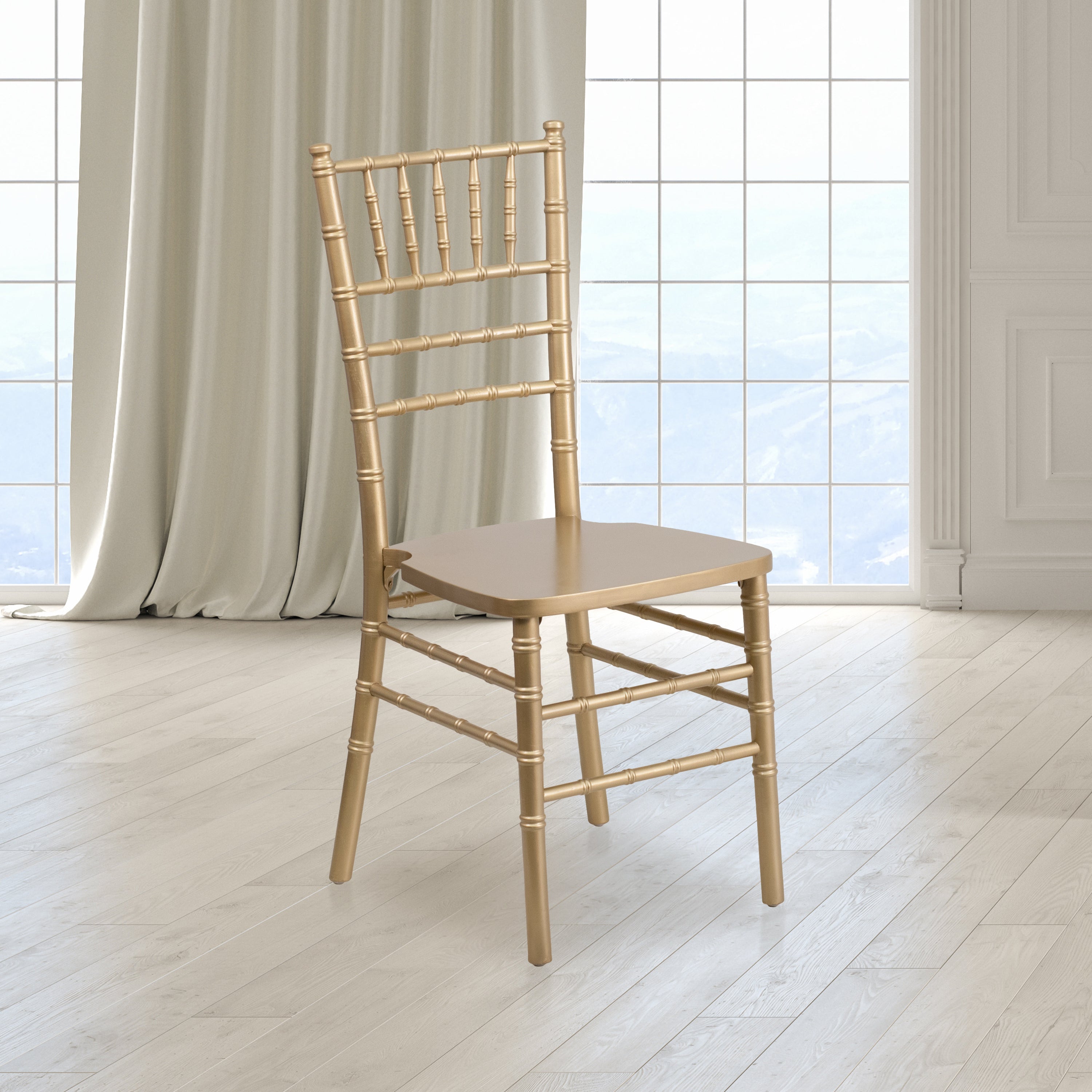 HERCULES Series Gold Wood Chiavari Chair