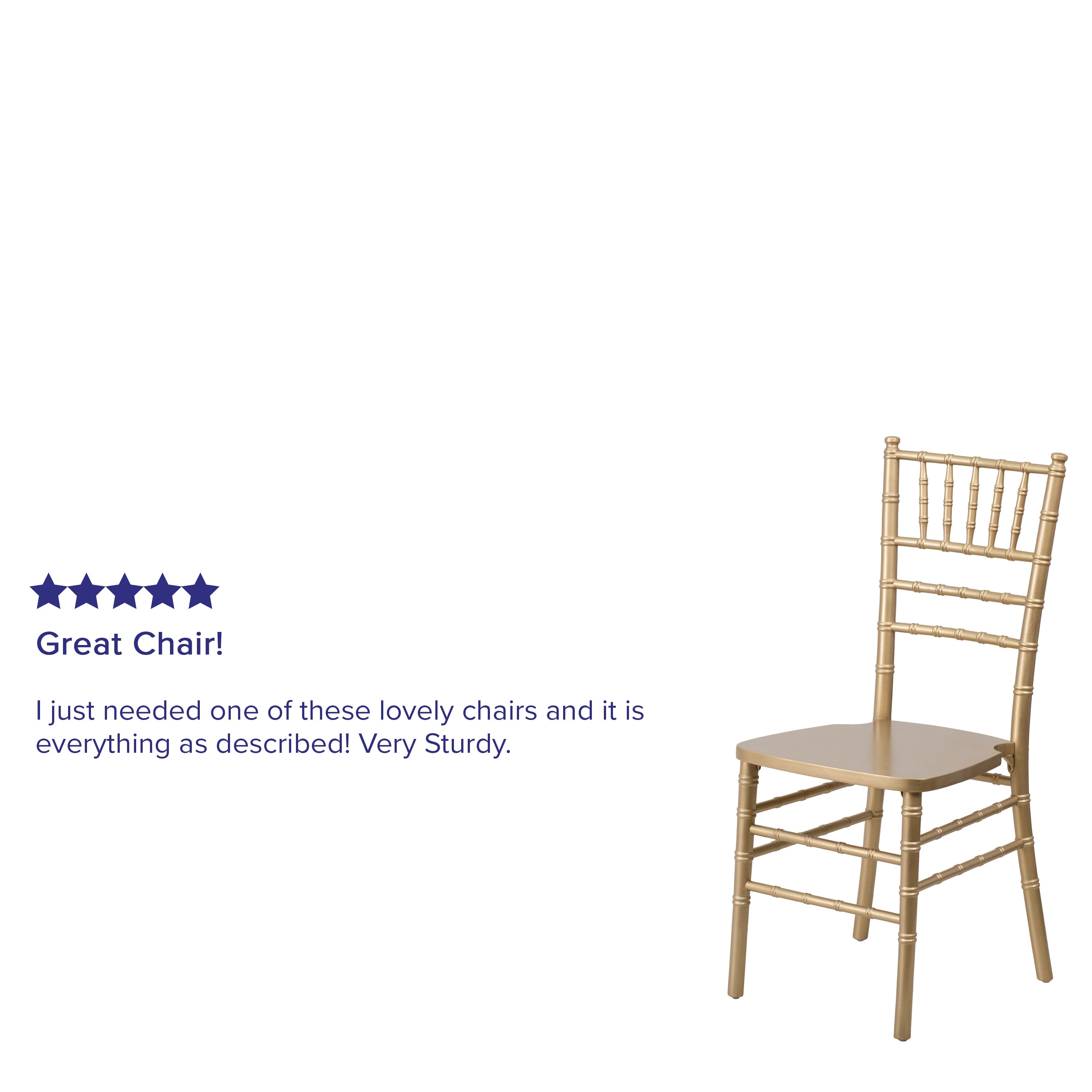 HERCULES Series Gold Wood Chiavari Chair