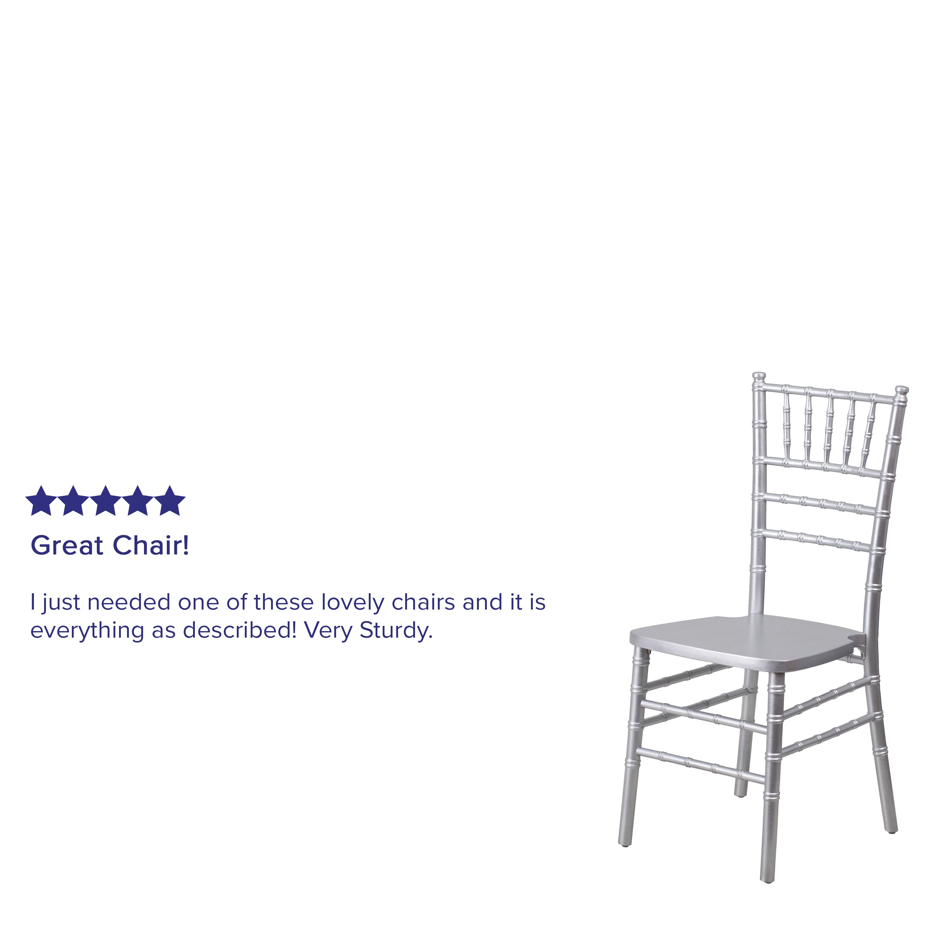 HERCULES Series Silver Wood Chiavari Chair