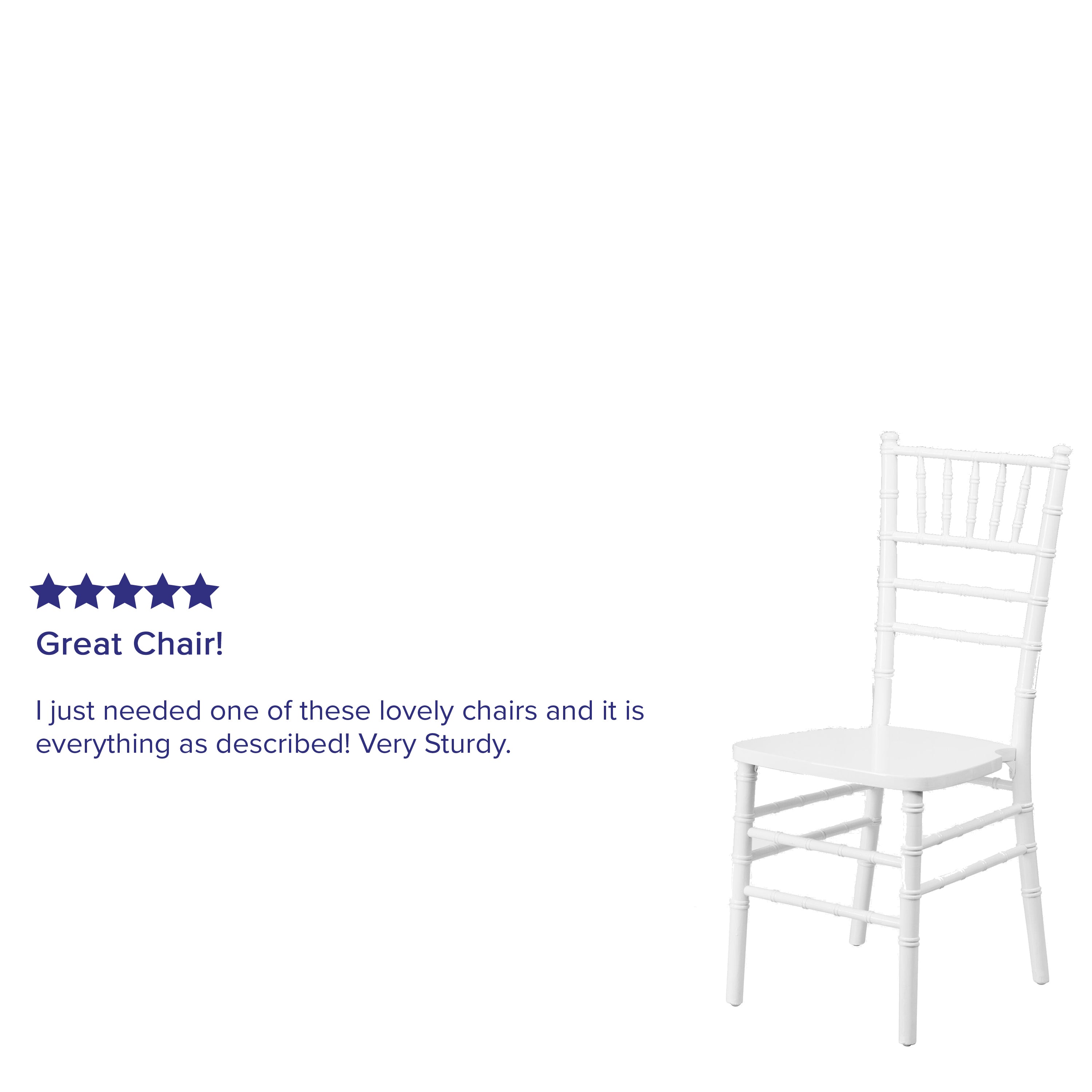 HERCULES Series White Wood Chiavari Chair