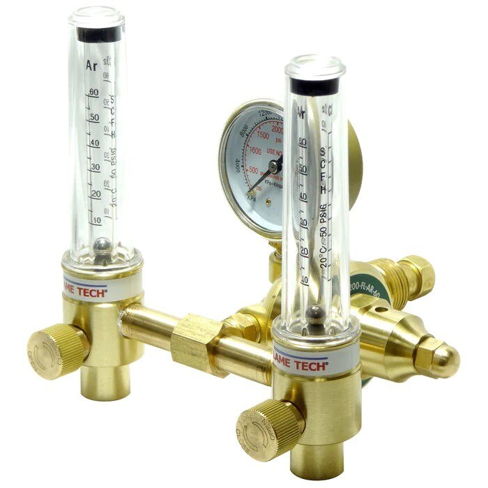 200-FL-AR-60-580 XTRweld Flame Tech, Dual Argon Flowmeter/Regulator, CGA 580