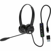Adesso - Xtream P4T-TAA Push-to-Talk USB Headset with Mic, Volume, Call Controls - Black - Red