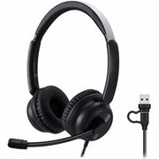 Adesso USB-C &amp; USB-A Headset with In-Line Push-to-Talk Controls