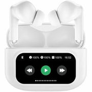 Adesso - XTREAM T3 Bluetooth Wireless Earbuds/Headphones with ANC and Touch Controlled Wireless Charging Case - White - Blue