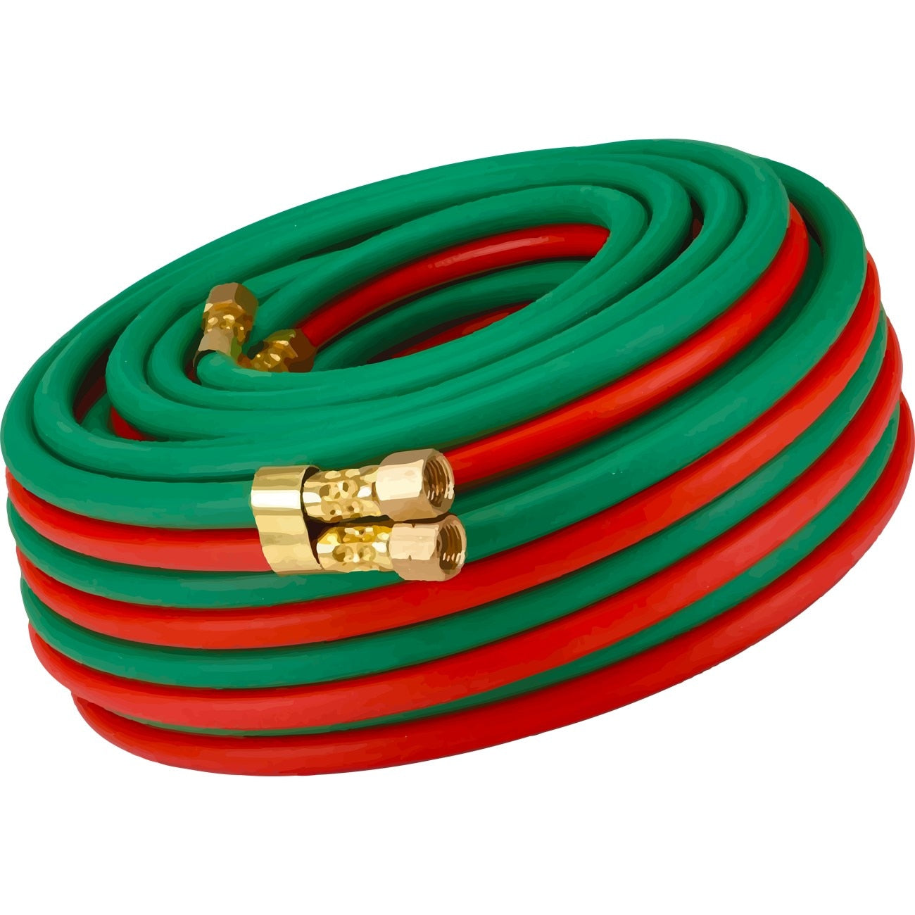 Twin Hose, R Grade, BB Fittings, 1/4 Inch Dia, 25 ft L