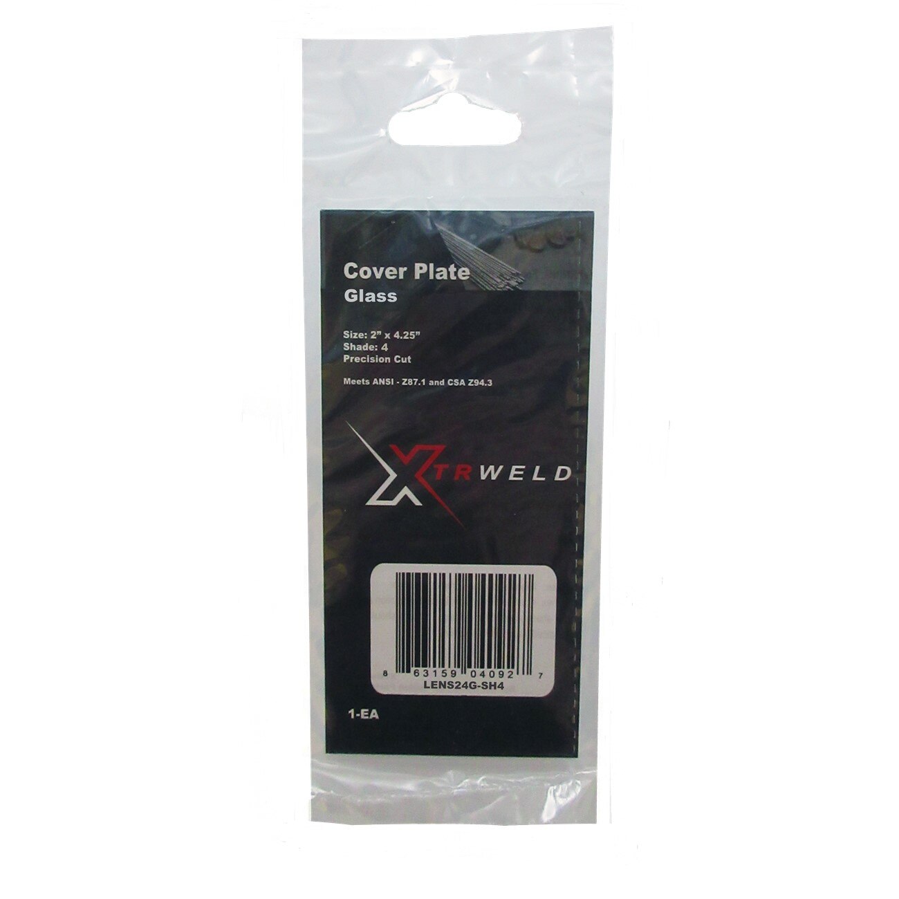 XTRweld Filter Plate, SH 4 2x4.25" Glass Each in Hang Bag