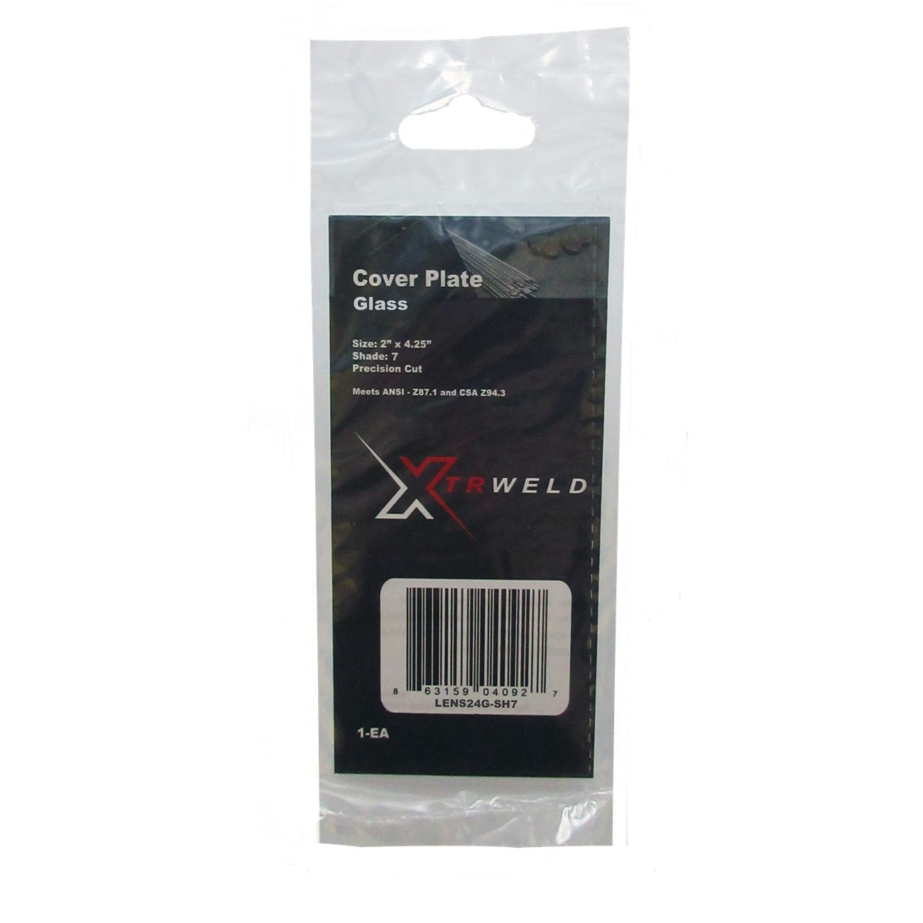 XTRweld Filter Plate, SH 7 2x4.25" Glass Each in Hang Bag