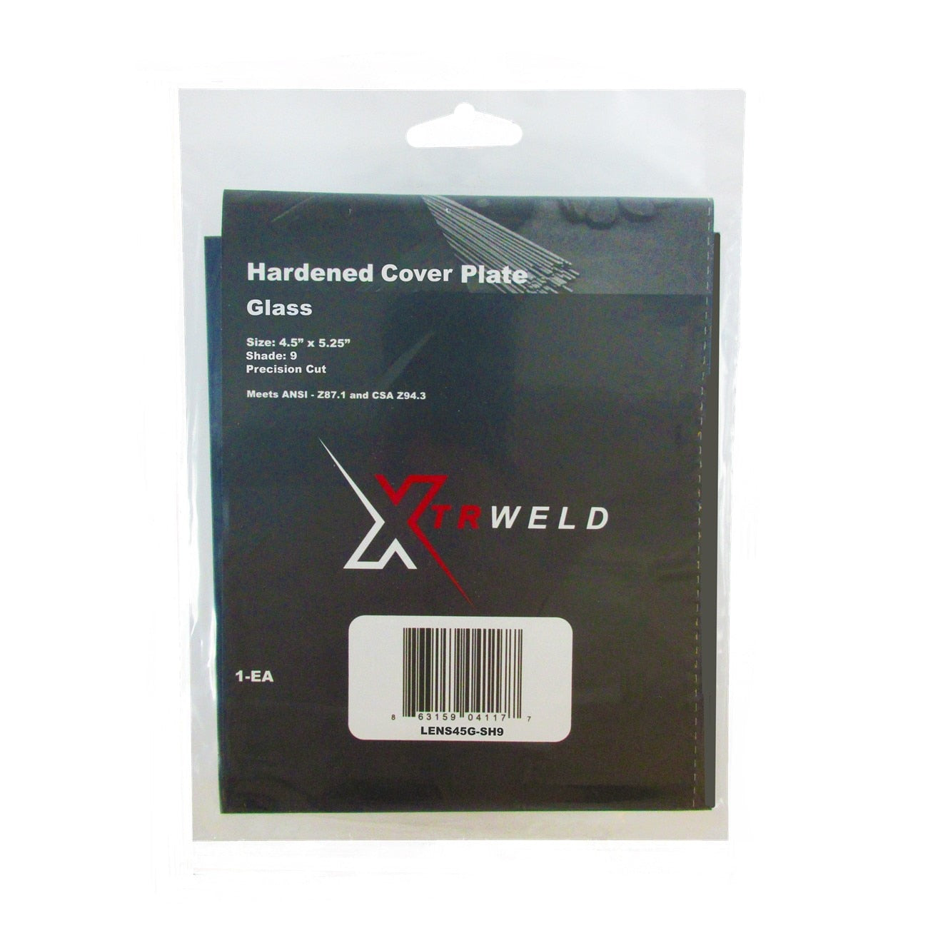 XTRweld Filter Plate, SH 9 4.5x5.25" Glass Each in Hang Bag