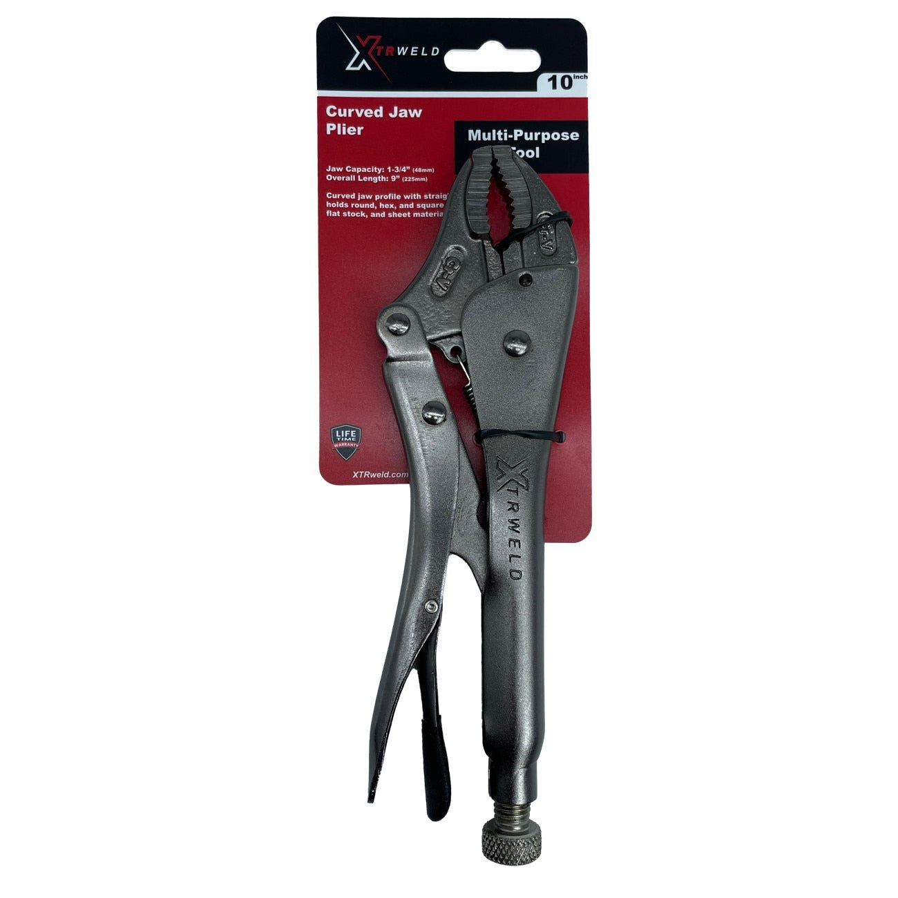 Pliers Curved-Jaw Locking 10" Steel Black Nickel Chrome