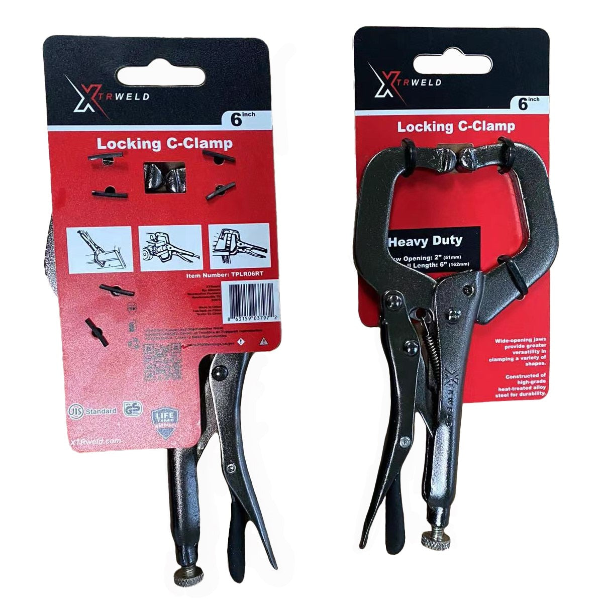 14 in Pliers, C, Locking, Steel Black Nickel Chrome