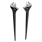12 in Wrench, Adjustable, Erector Style, Steel Black Phos