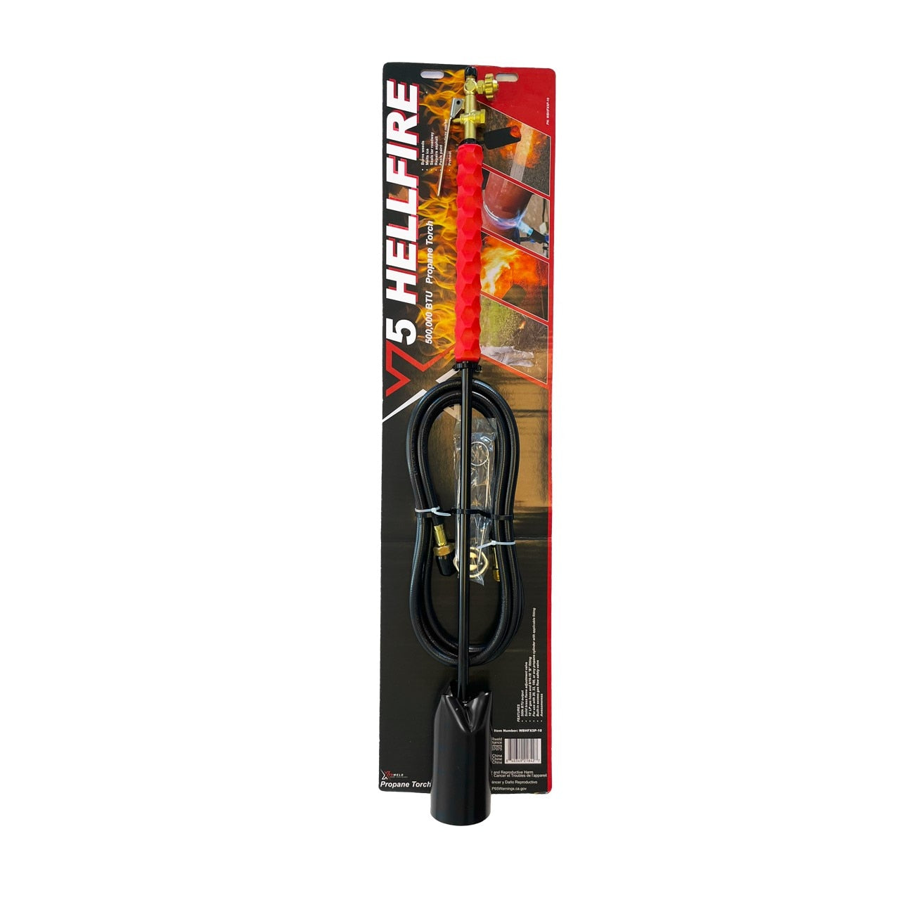 Weed Burner 500k BTU 10' Hose w Striker, Valve, Trigger & Red Grip
