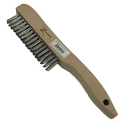 Scratch Brush, 4x16 Stainless Steel Bristles, Wooden Shoe Handle, 1/EA, 120/CS