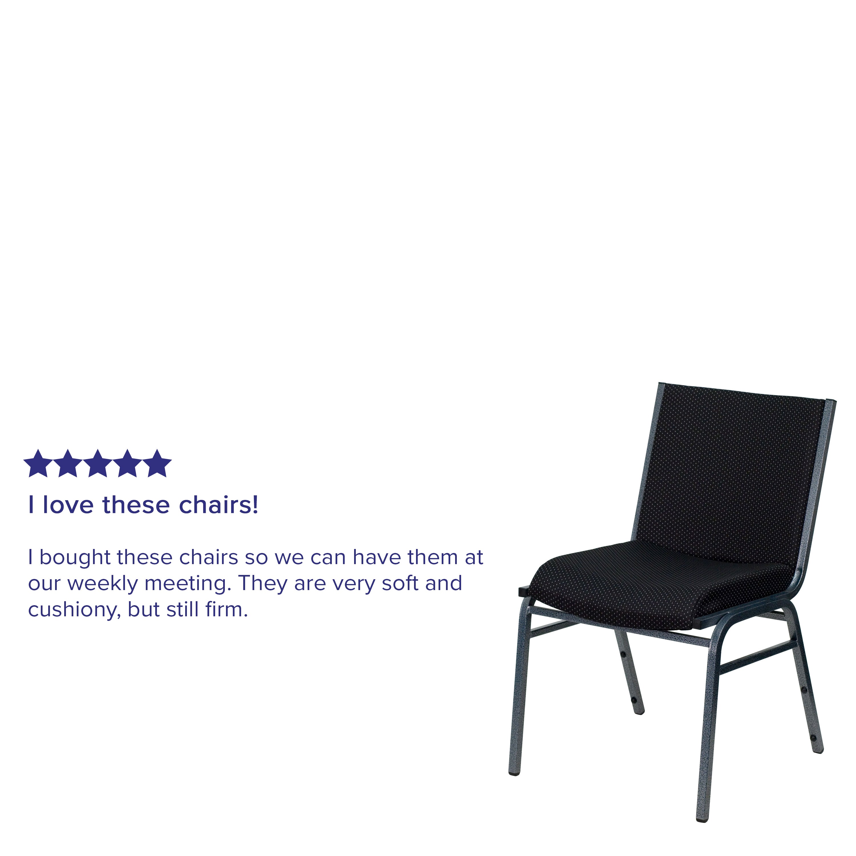 HERCULES Series Heavy Duty Black Dot Fabric Stack Chair
