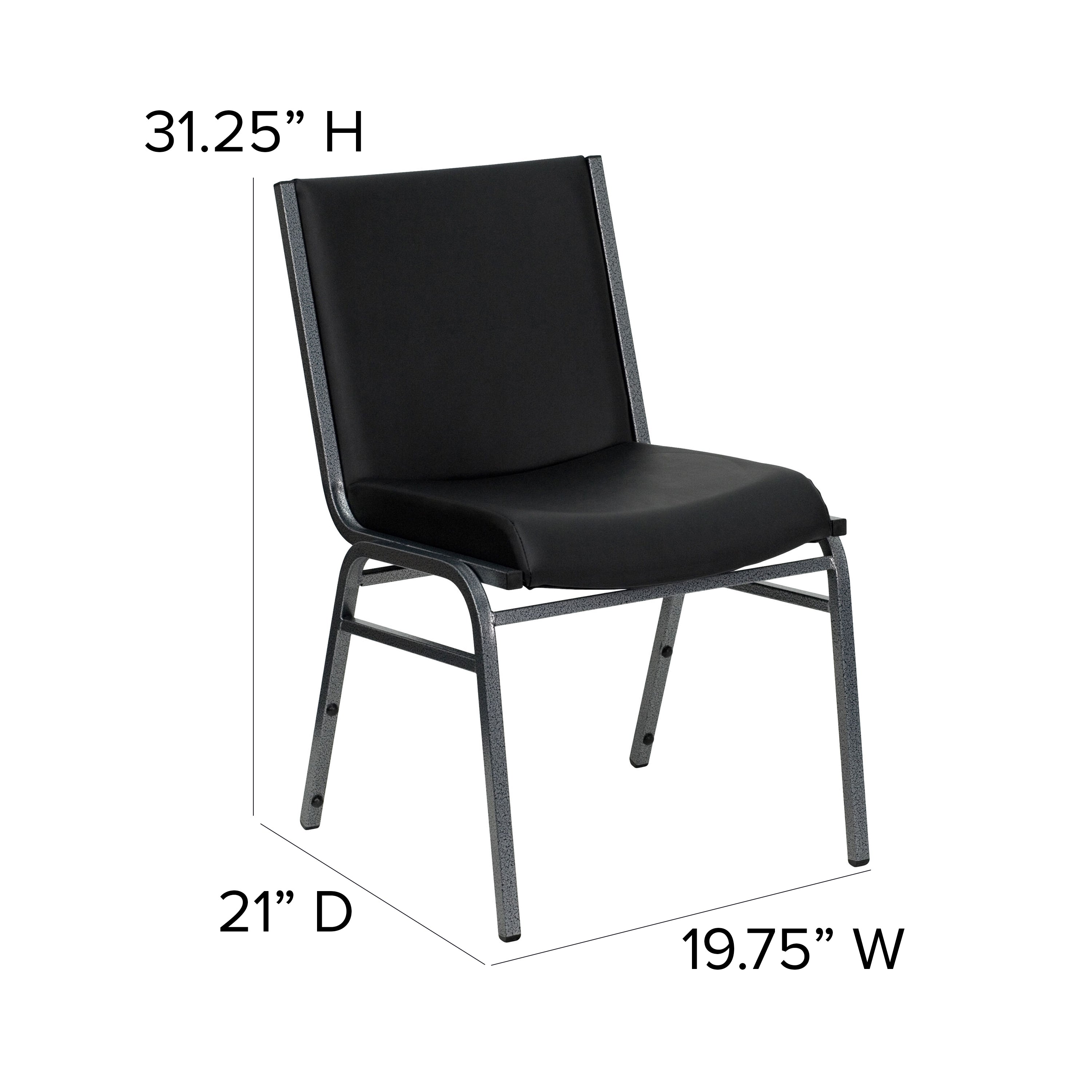 HERCULES Series Heavy Duty Black Vinyl Stack Chair