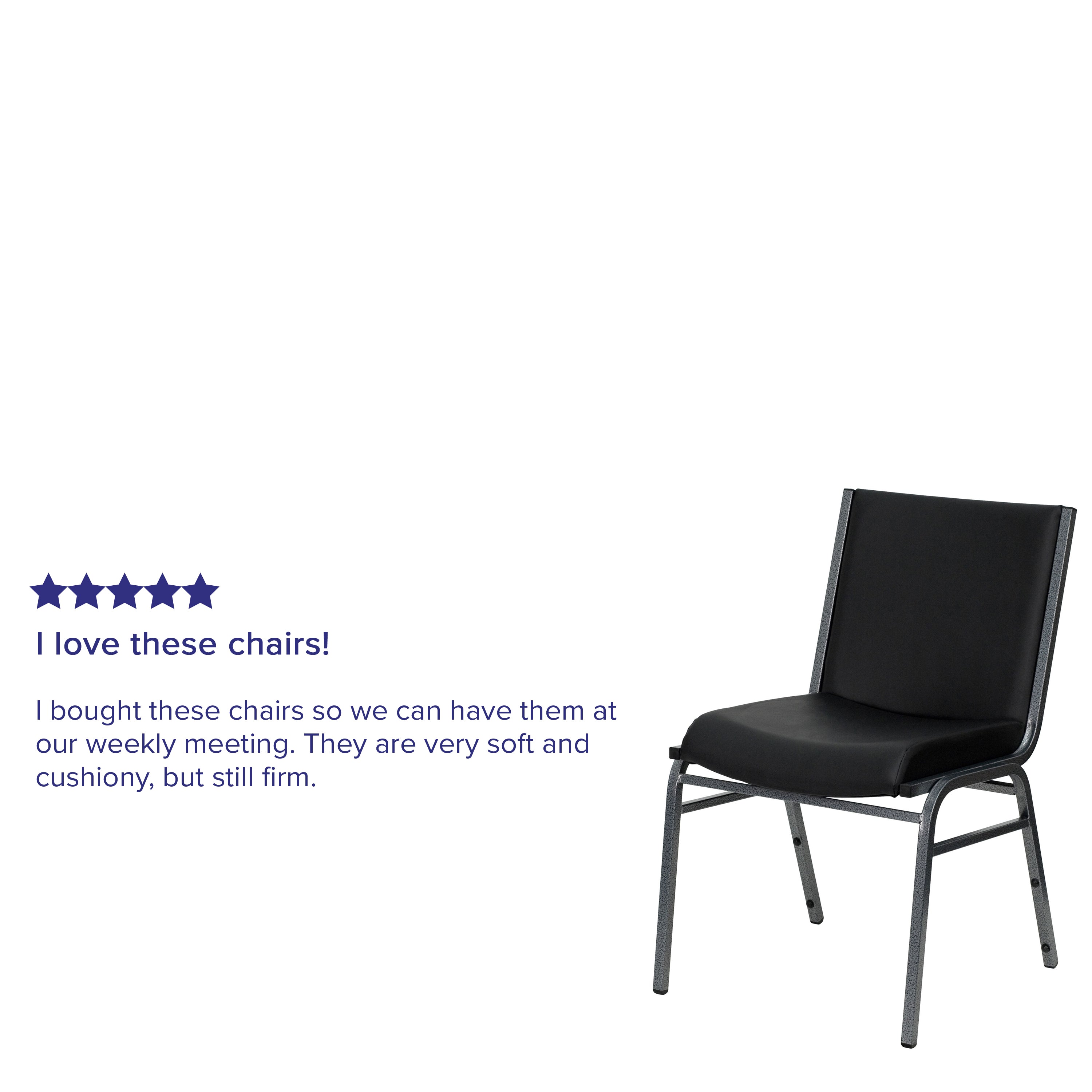 HERCULES Series Heavy Duty Black Vinyl Stack Chair