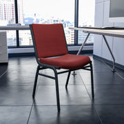HERCULES Series Heavy Duty Burgundy Patterned Fabric Stack Chair
