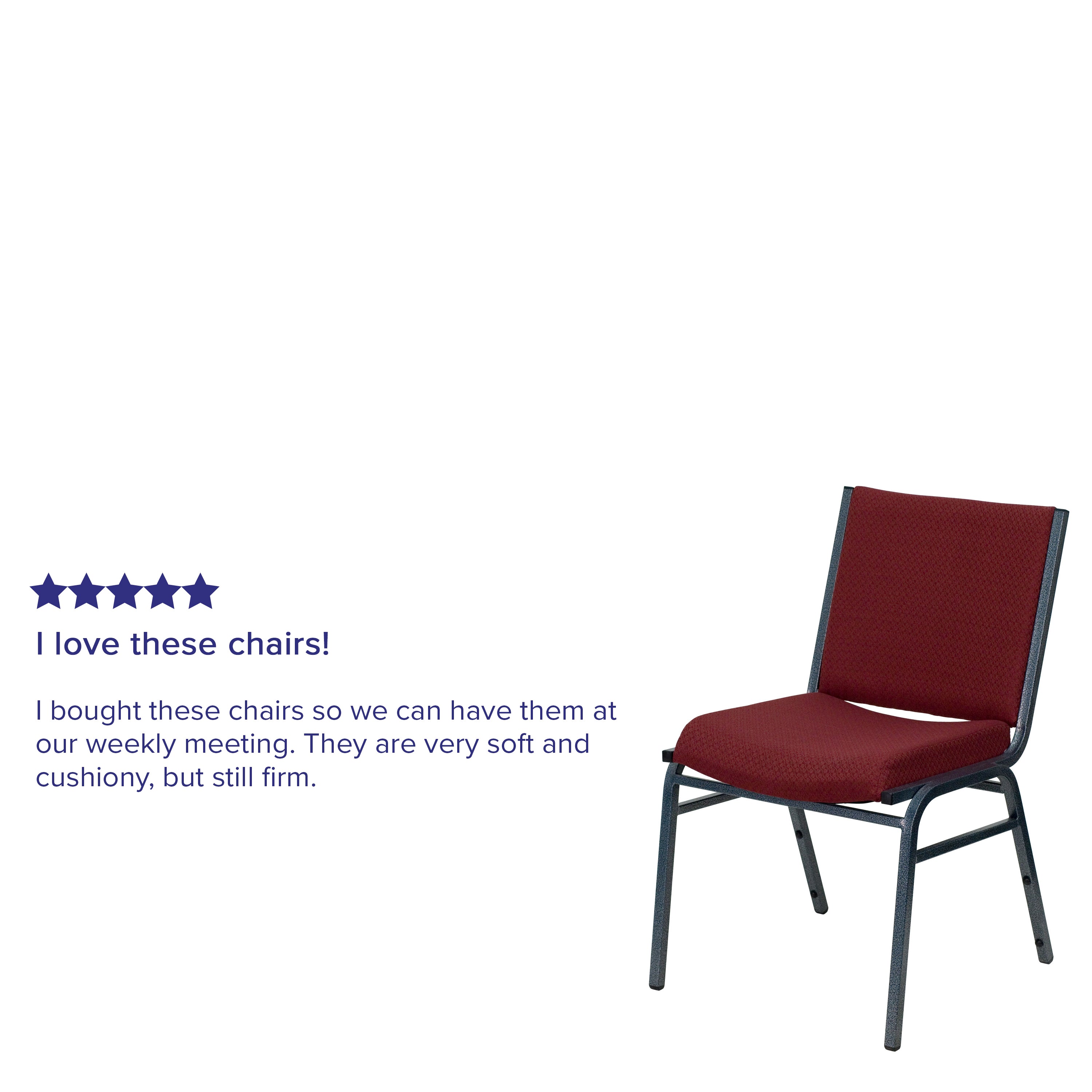 HERCULES Series Heavy Duty Burgundy Patterned Fabric Stack Chair