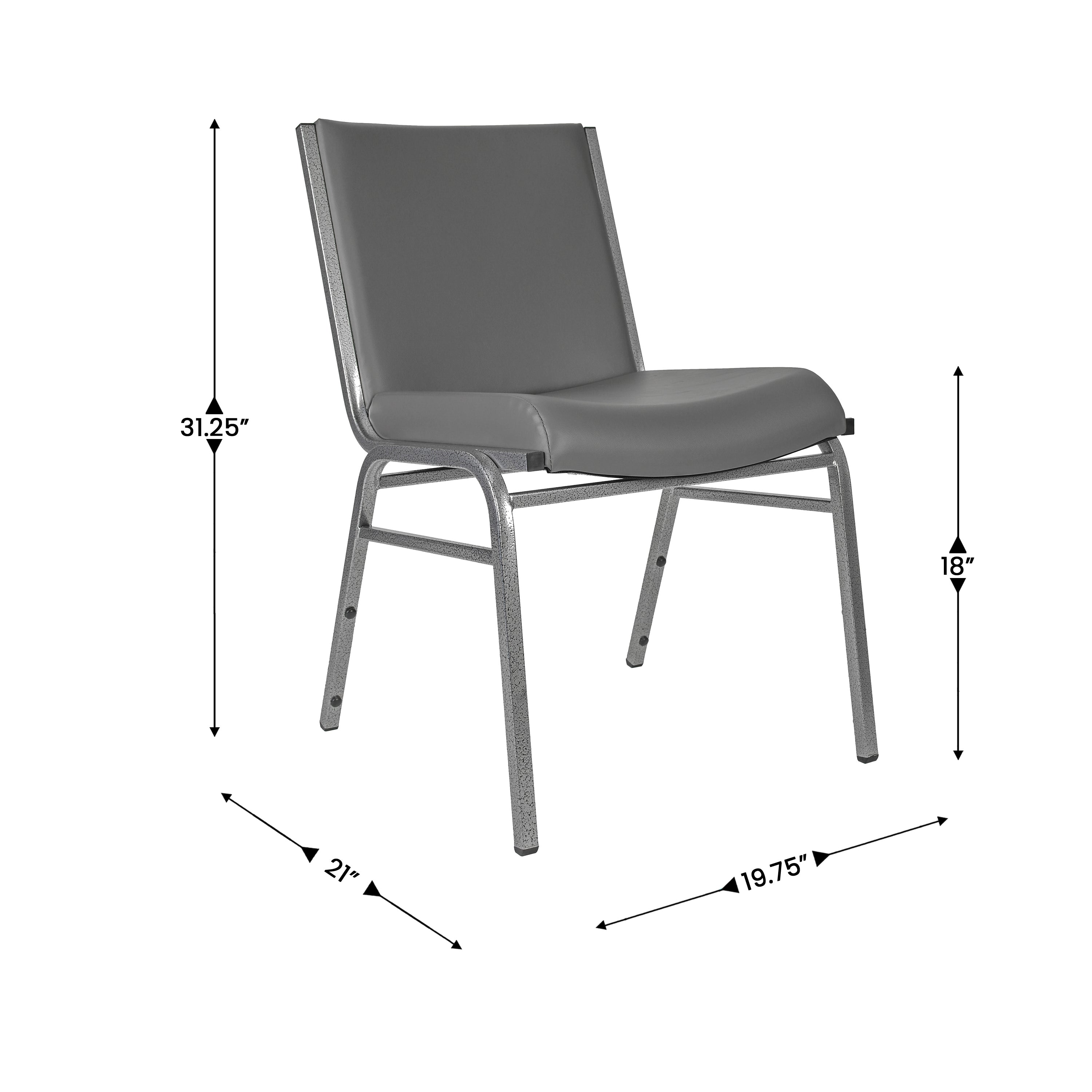HERCULES Heavy Duty Gray Vinyl Stack Chair