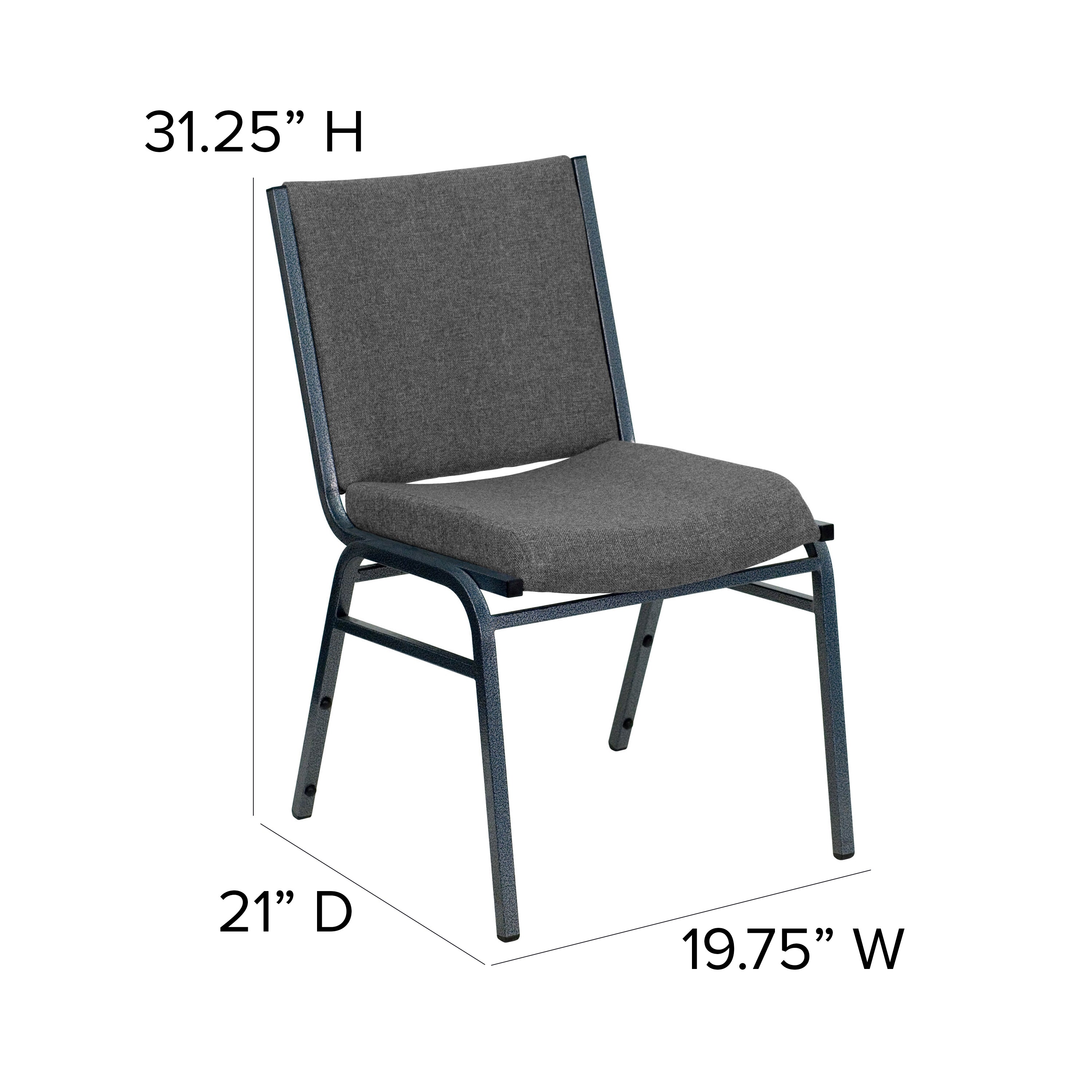 HERCULES Series Heavy Duty Gray Fabric Stack Chair