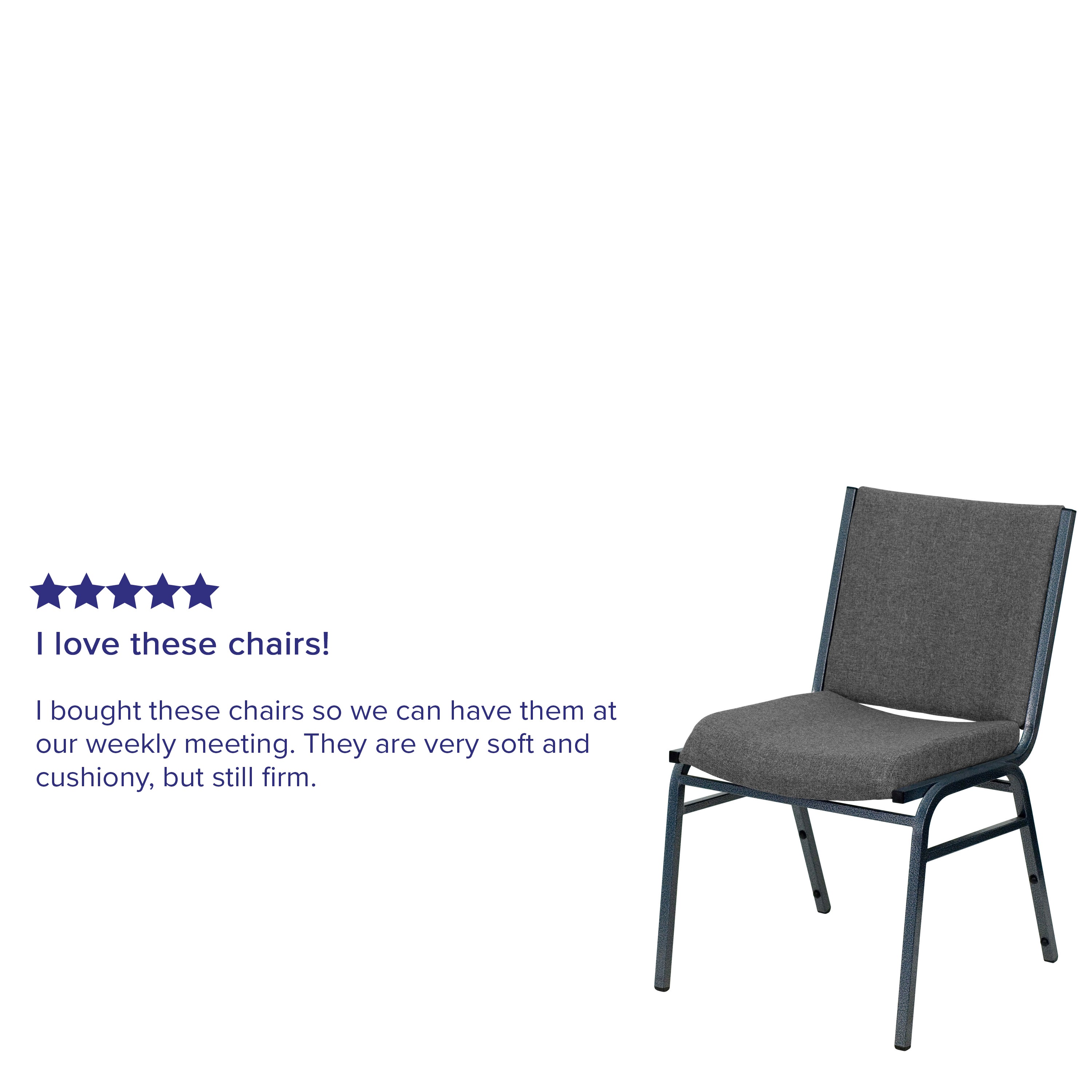 HERCULES Series Heavy Duty Gray Fabric Stack Chair