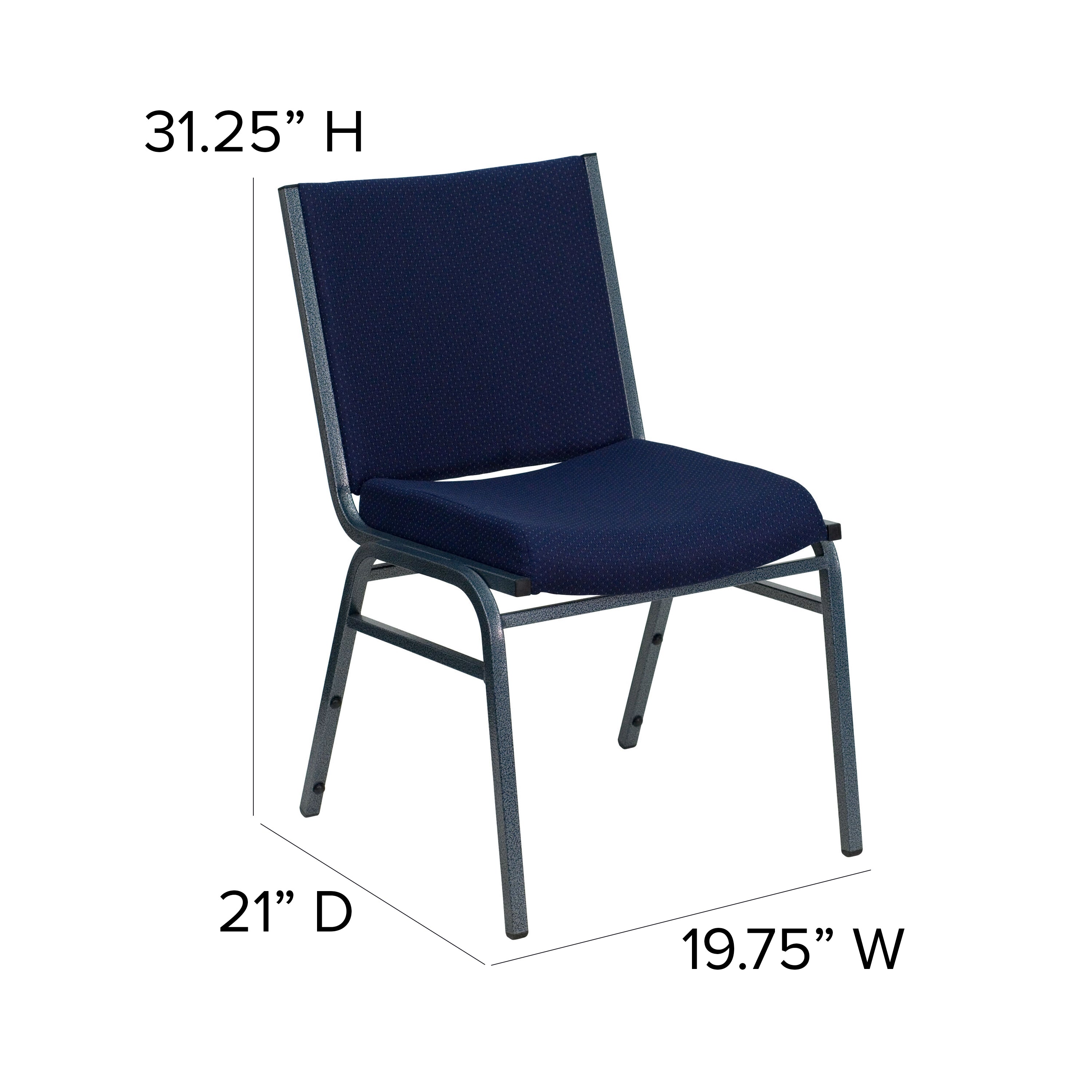 HERCULES Series Heavy Duty Navy Blue Dot Fabric Stack Chair
