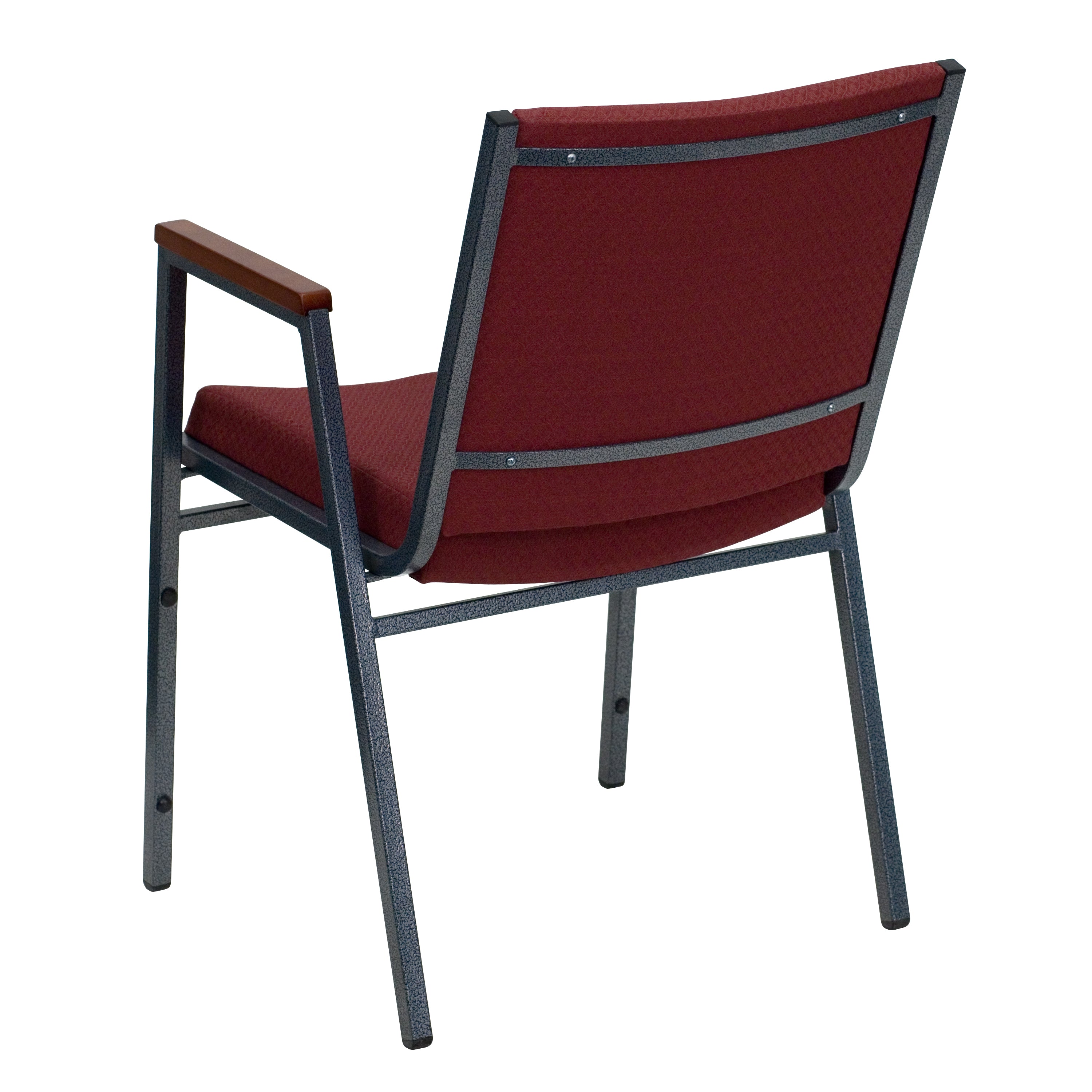 HERCULES Series Heavy Duty Burgundy Patterned Fabric Stack Chair with Arms