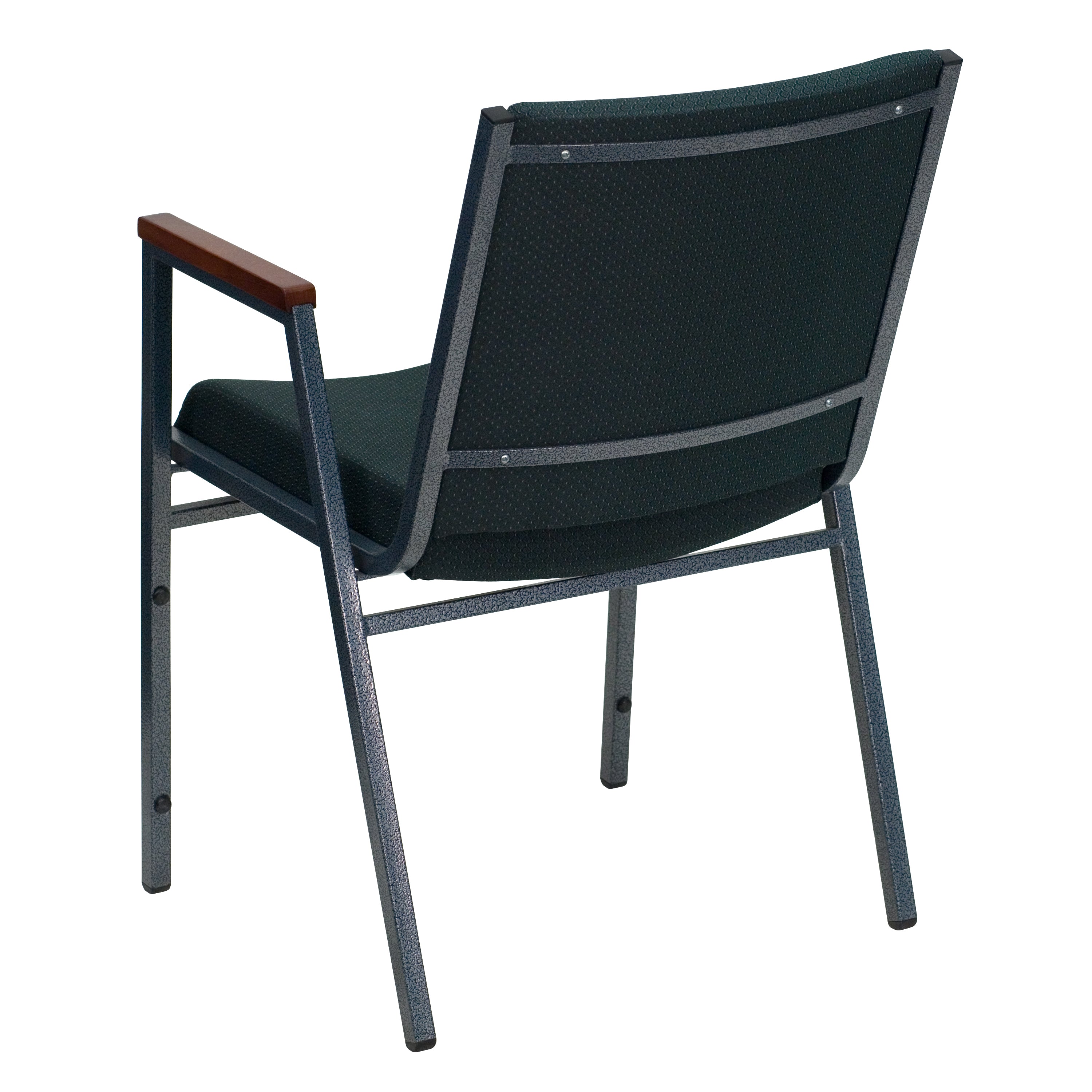 HERCULES Series Heavy Duty Green Patterned Fabric Stack Chair with Arms