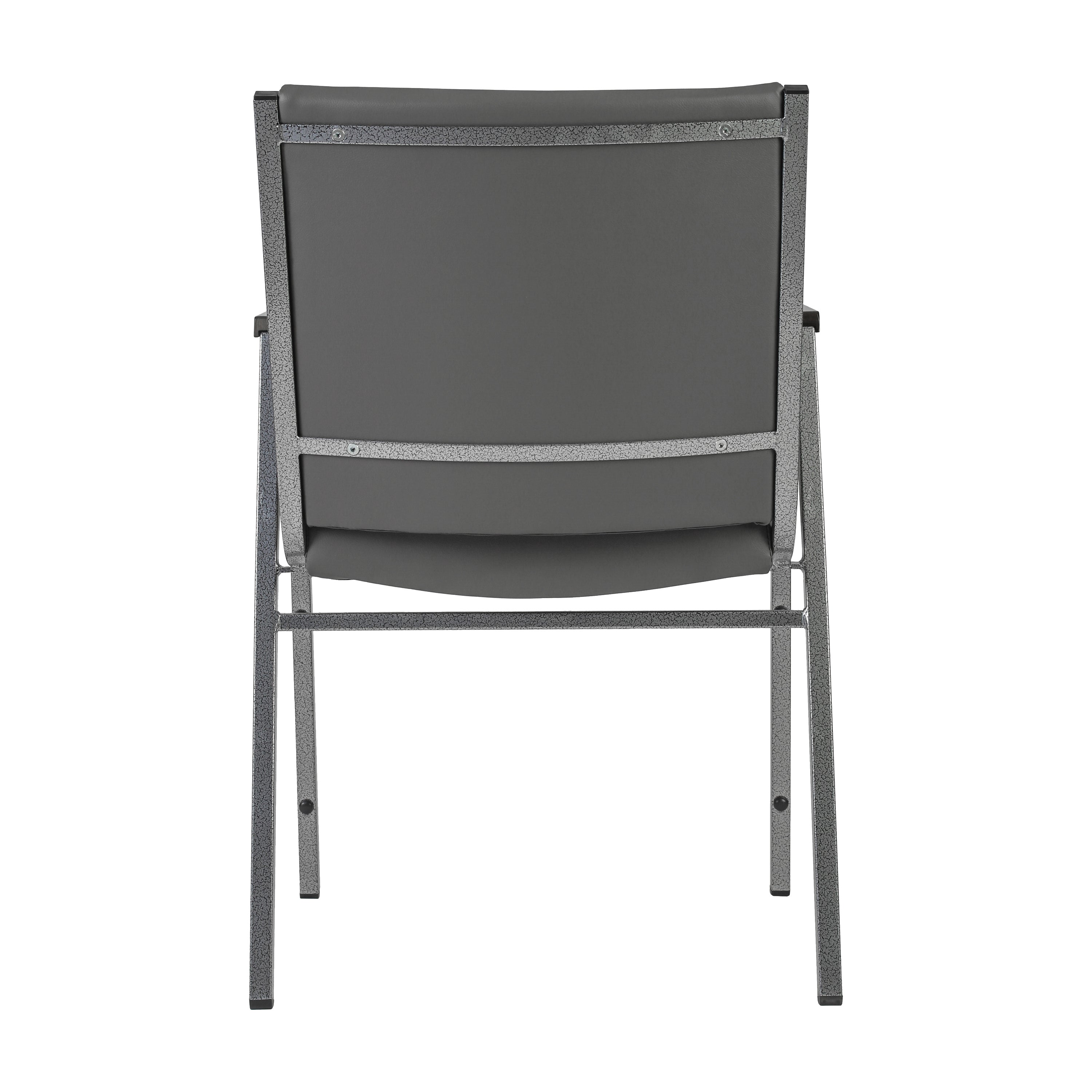 HERCULES Heavy Duty Gray Vinyl Stack Chair with Arms