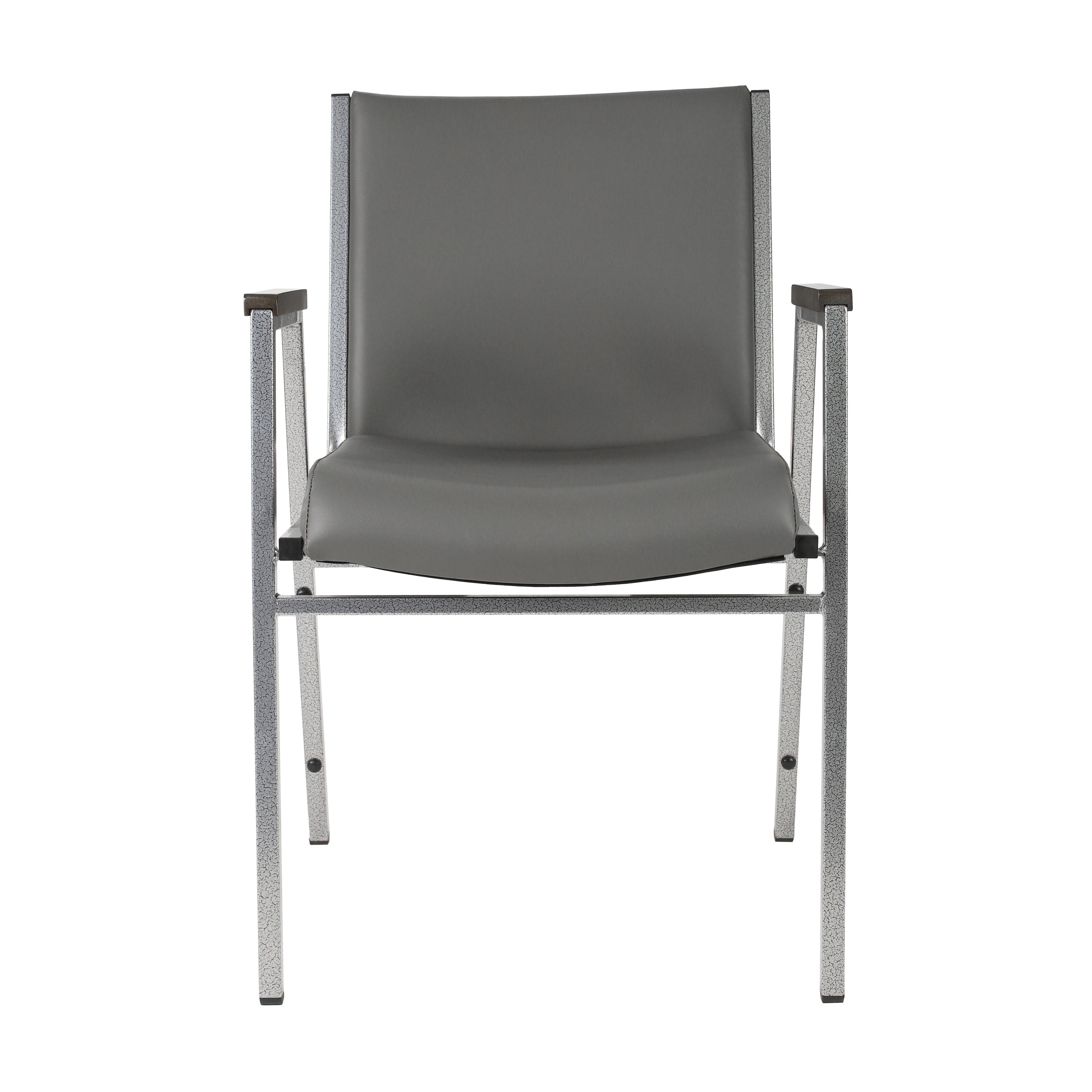 HERCULES Heavy Duty Gray Vinyl Stack Chair with Arms