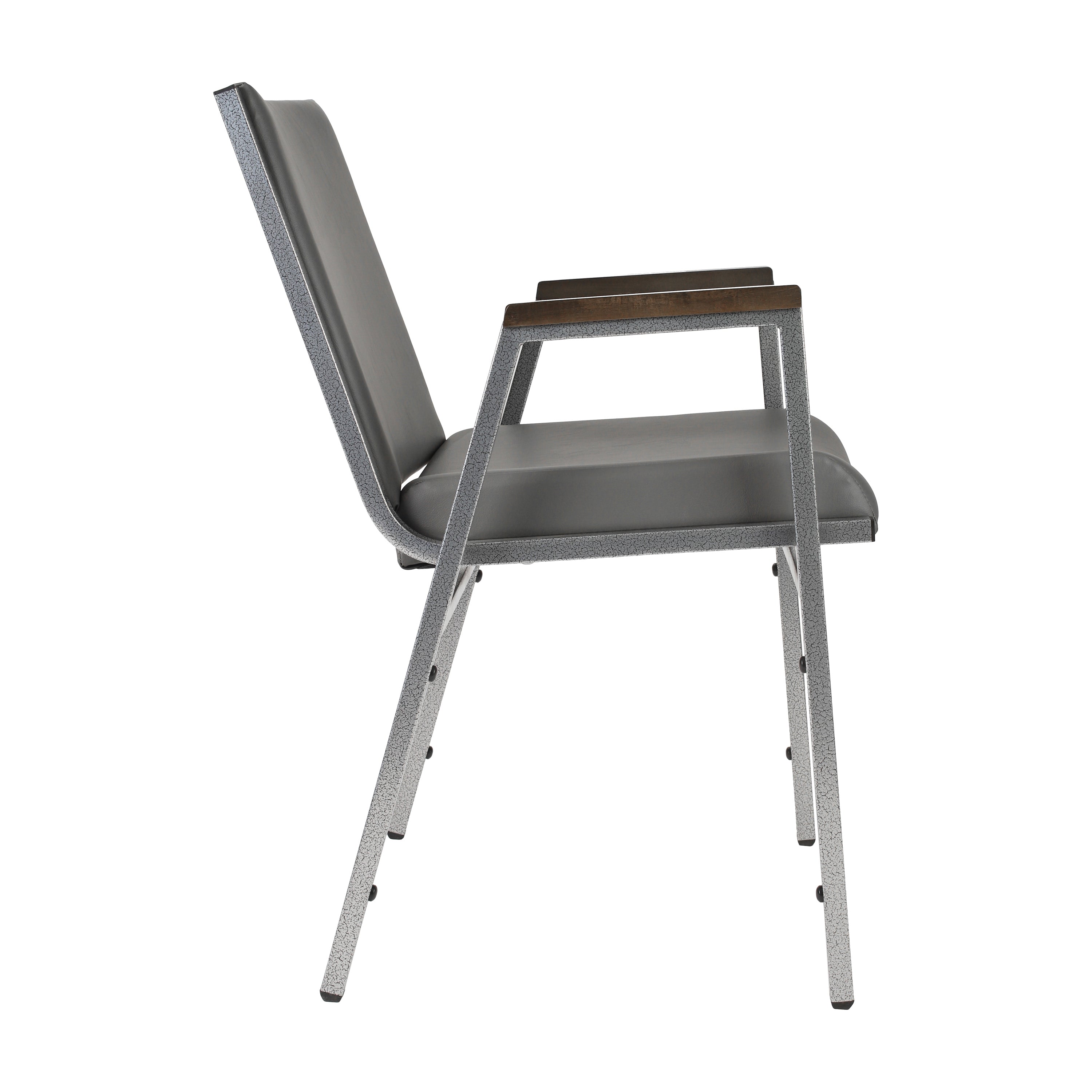 HERCULES Heavy Duty Gray Vinyl Stack Chair with Arms
