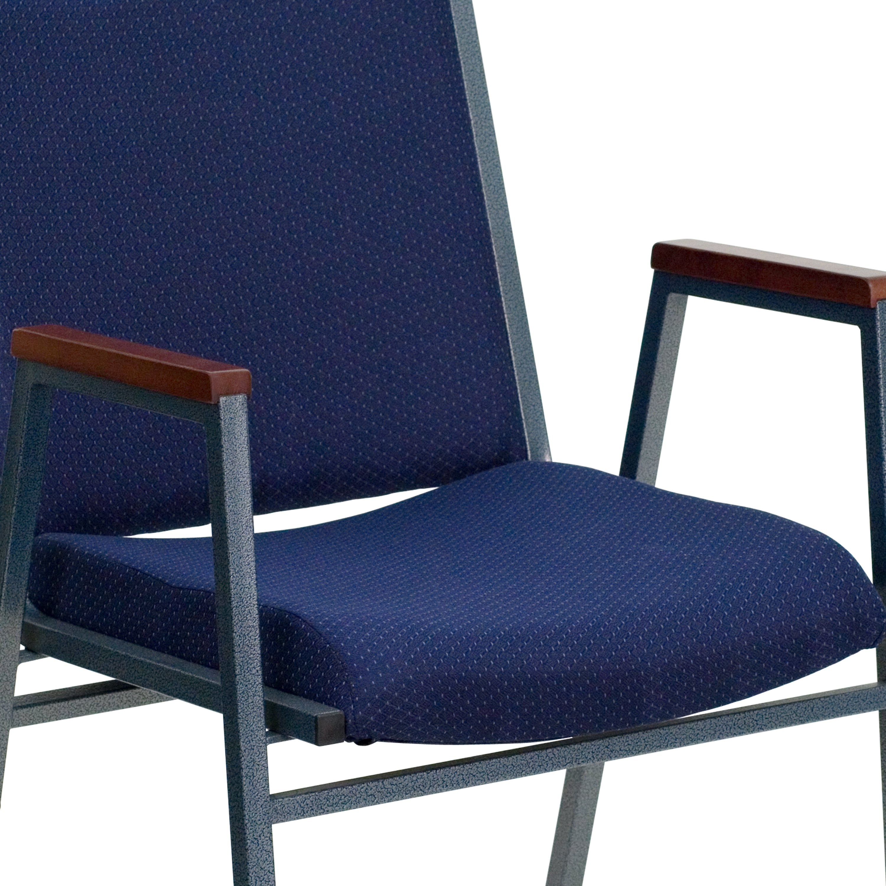 HERCULES Series Heavy Duty Navy Blue Dot Fabric Stack Chair with Arms