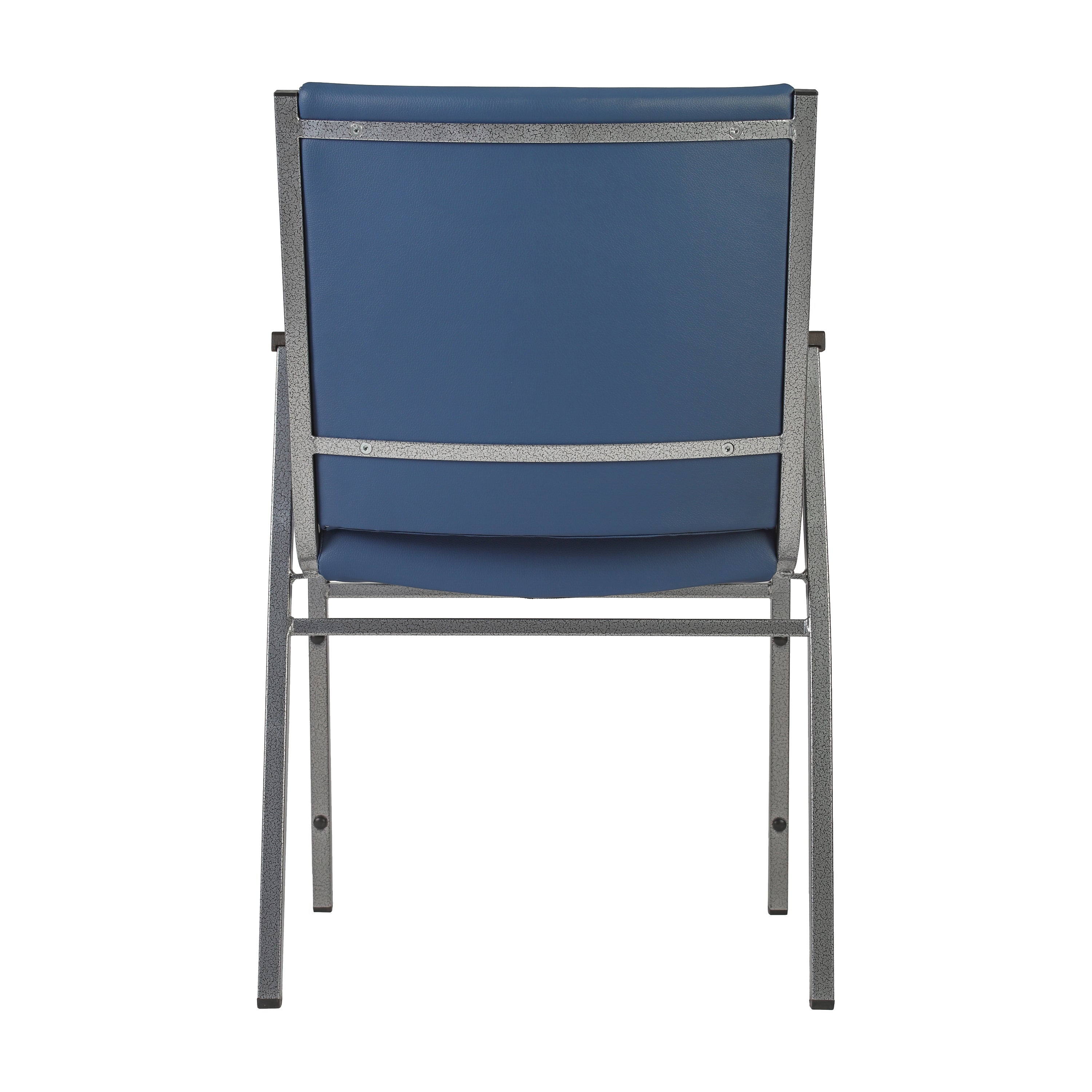 HERCULES Heavy Duty Navy Vinyl Stack Chair with Arms