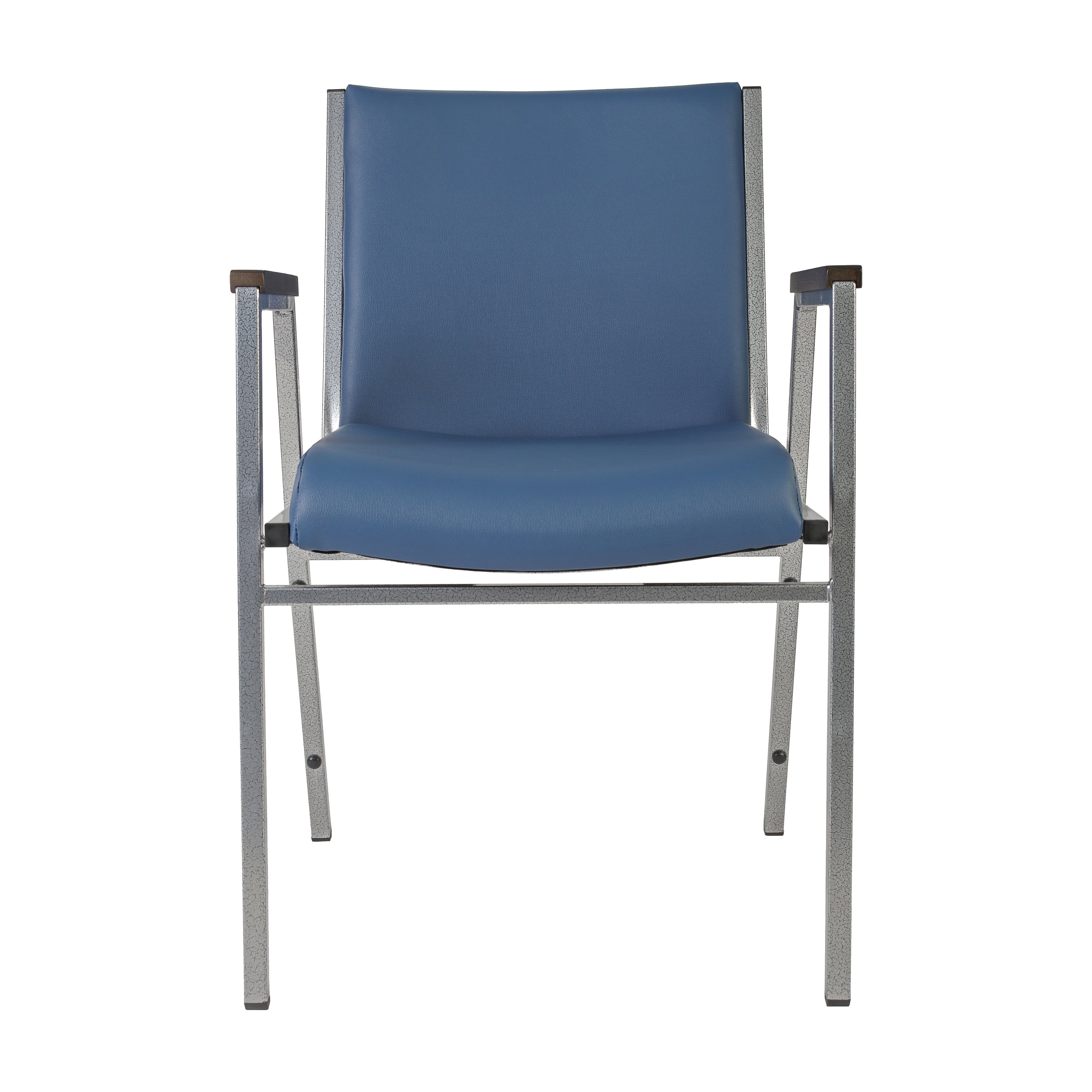 HERCULES Heavy Duty Navy Vinyl Stack Chair with Arms