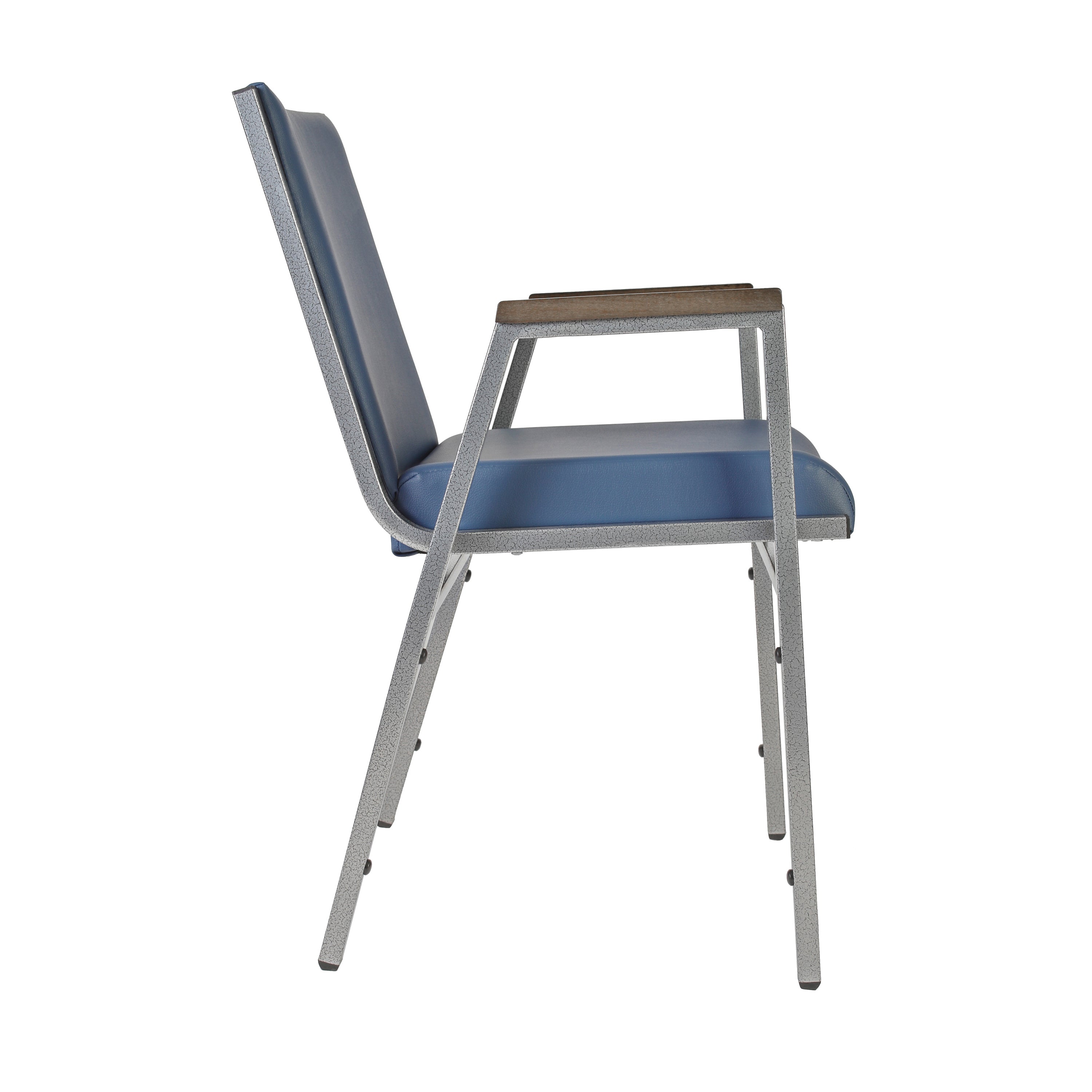 HERCULES Heavy Duty Navy Vinyl Stack Chair with Arms