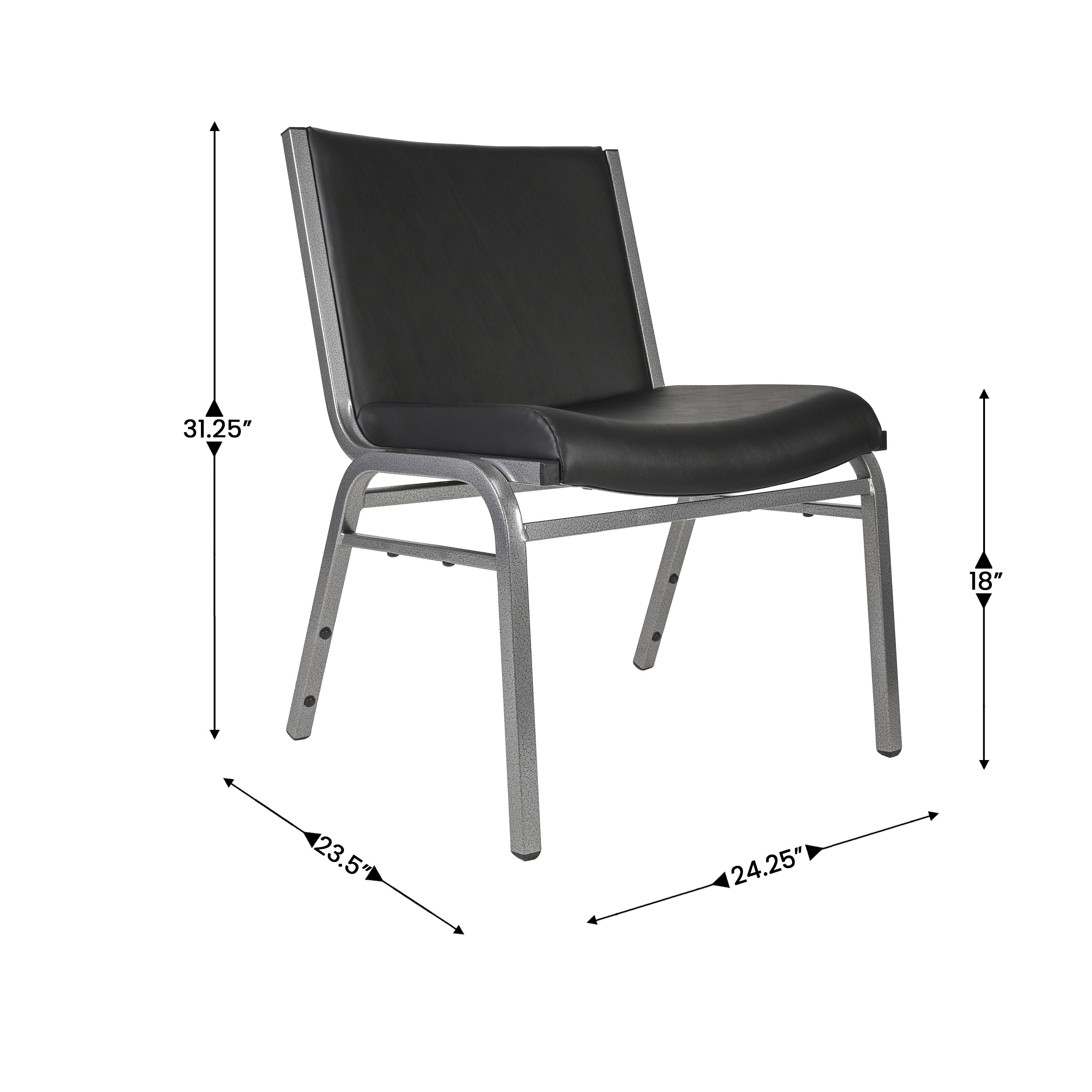 HERCULES Big & Tall 1000 lb. Rated Black Vinyl Stack Chair