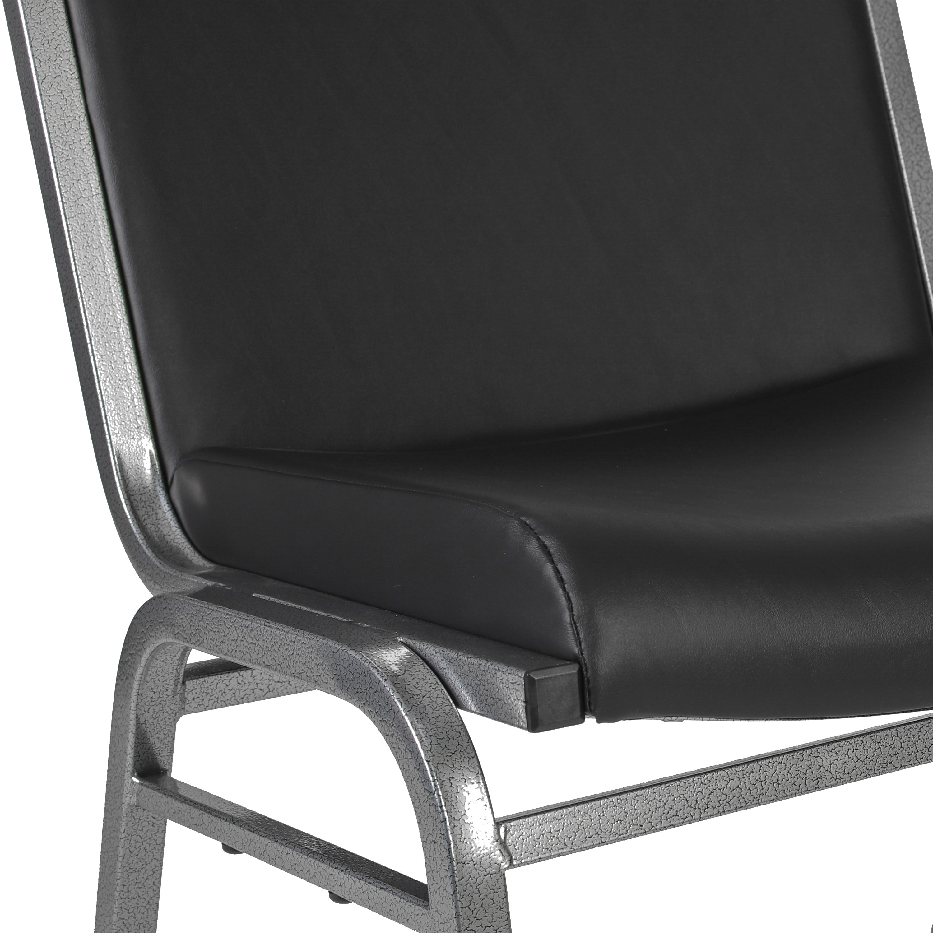 HERCULES Big & Tall 1000 lb. Rated Black Vinyl Stack Chair