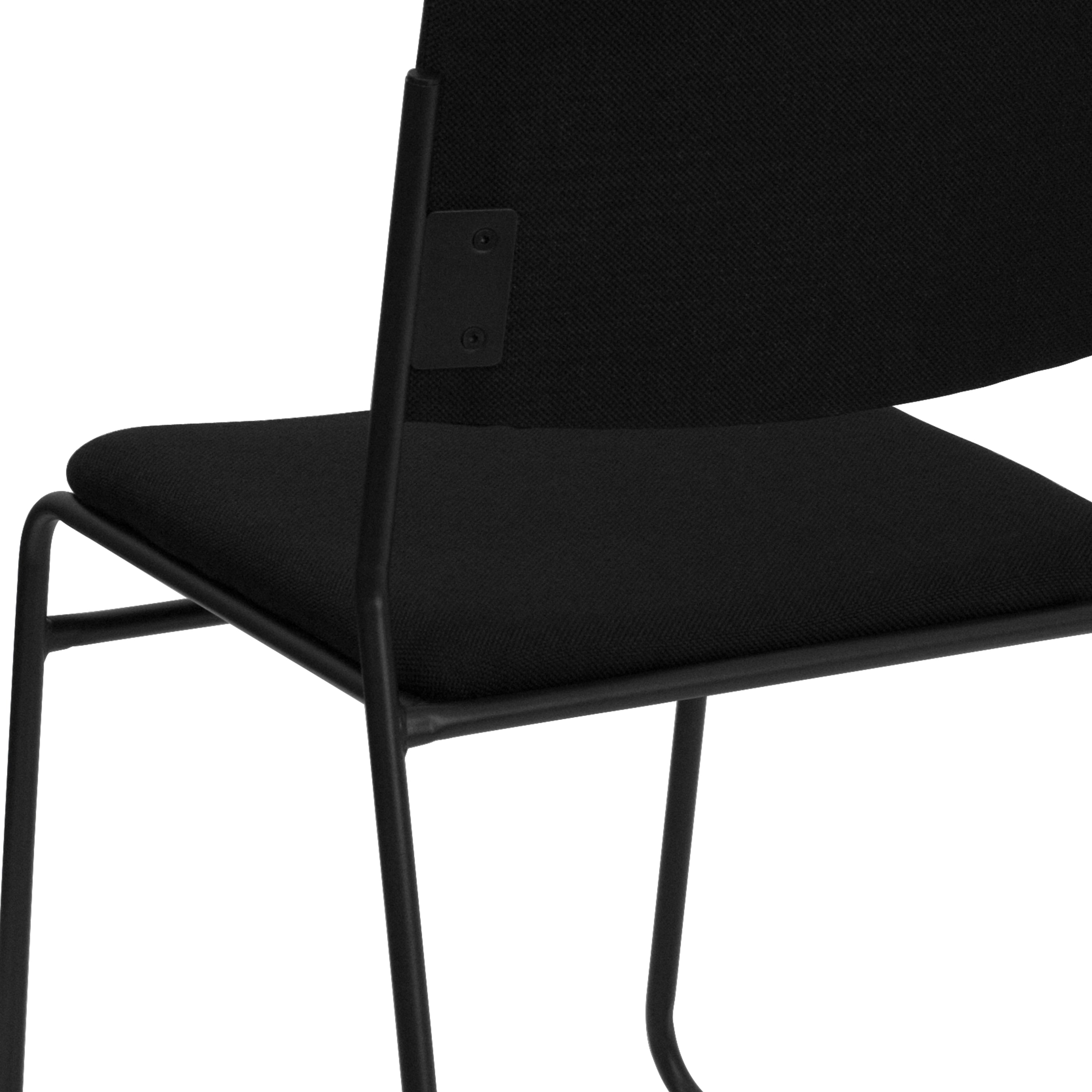 HERCULES Series 500 lb. Capacity High Density Black Fabric Stacking Chair with Sled Base