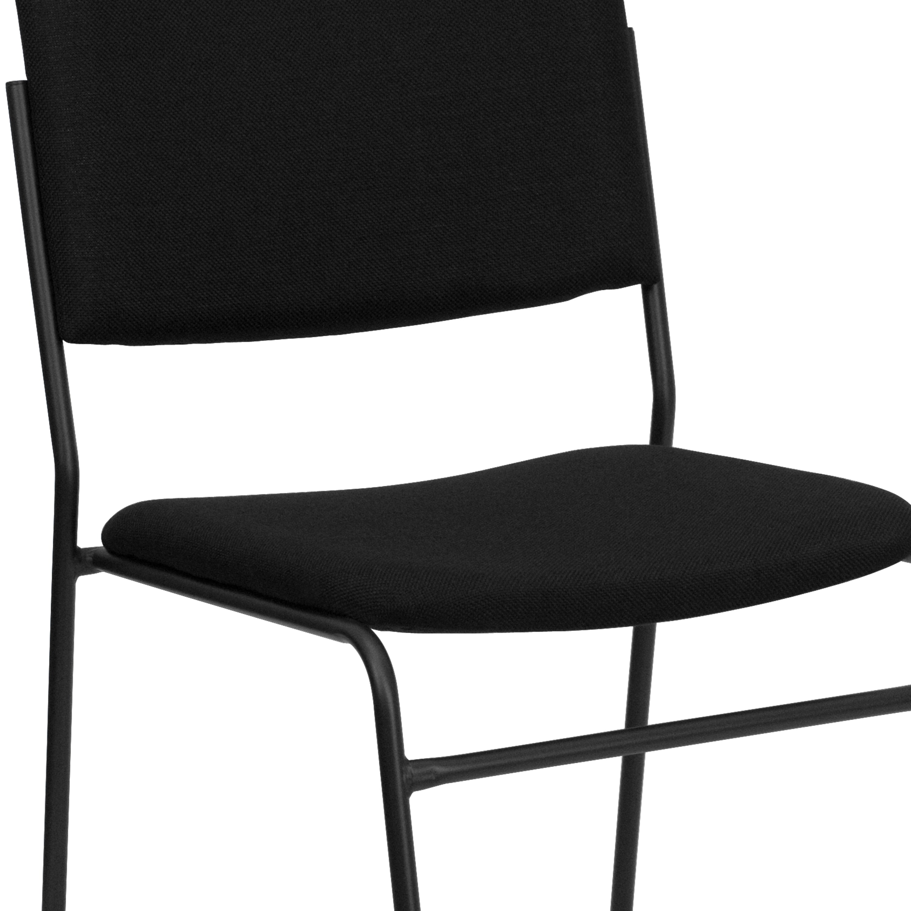 HERCULES Series 500 lb. Capacity High Density Black Fabric Stacking Chair with Sled Base